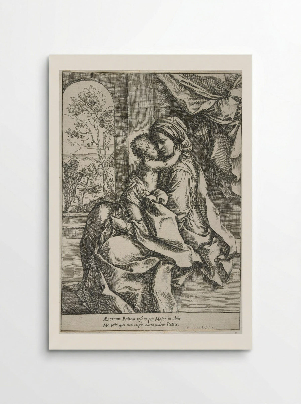 Madonna and Child, Saint Joseph in the Background - Guido Reni - Poster