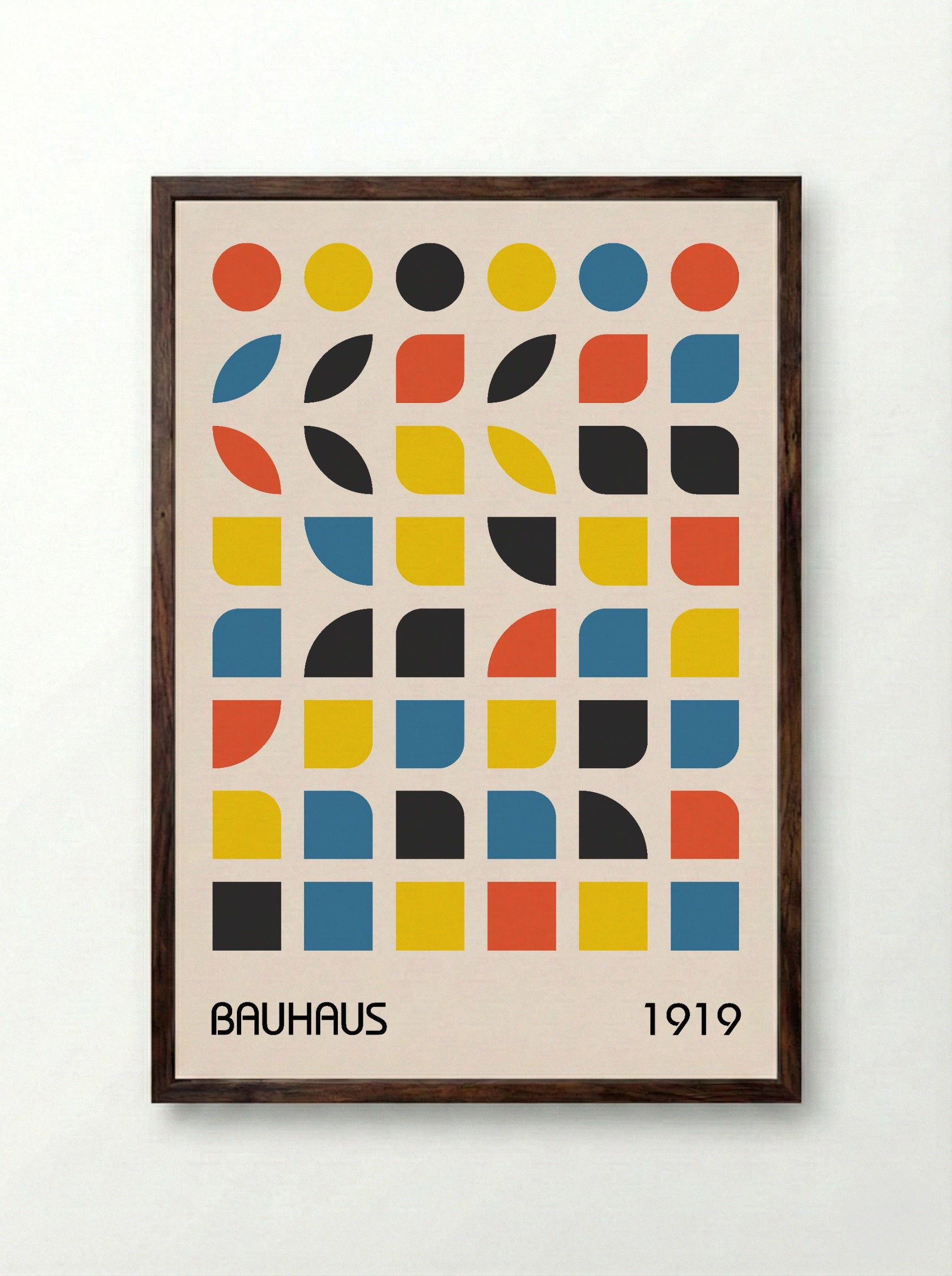 Bauhaus 1919 Geometric Colour Grid – Primary Modernist Print
