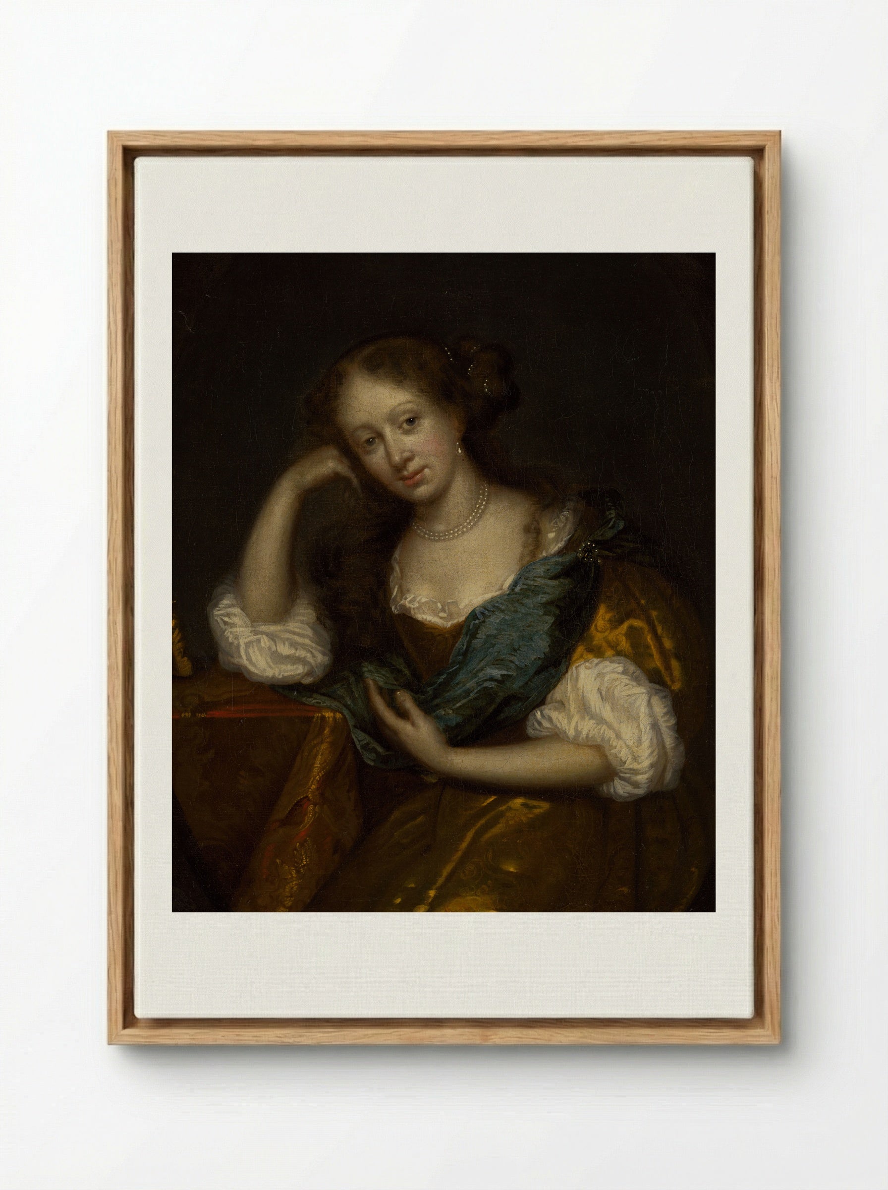 In Thought - Godfried Schalcken - Framed Canvas Wood