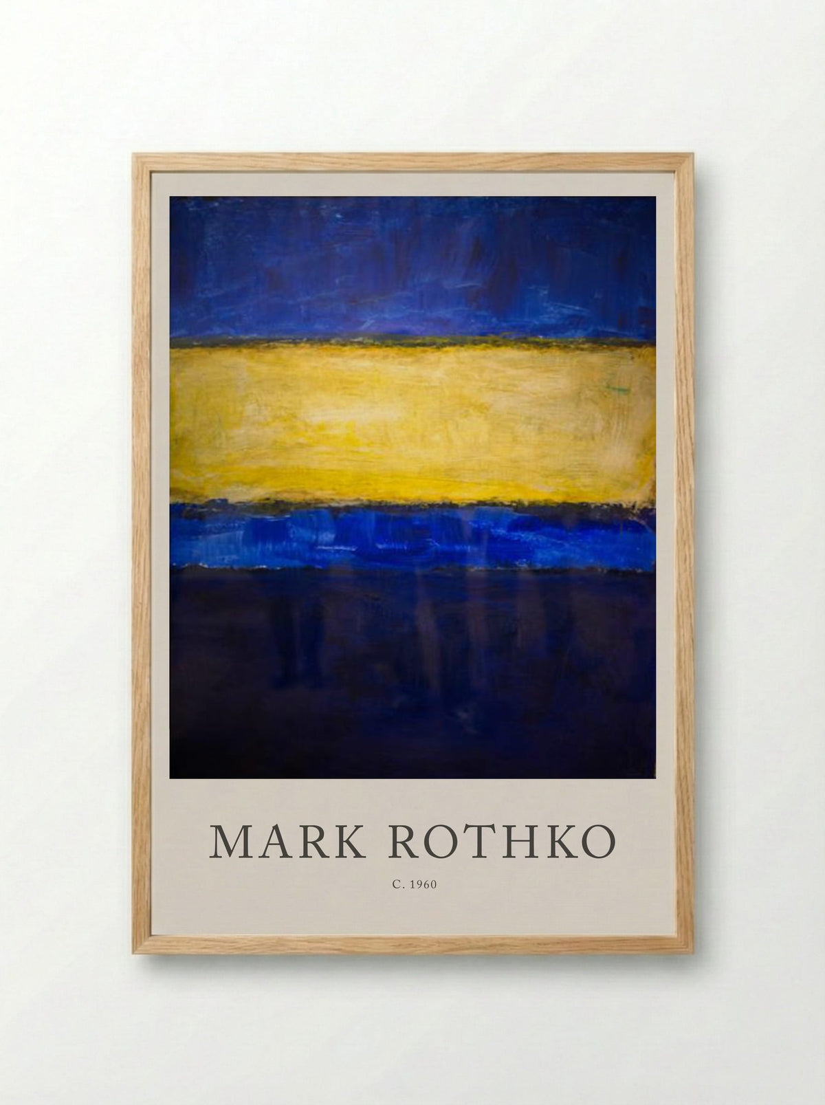 Untitled (Blue, Yellow, Blue) - Mark Rothko - Framed Print Wood