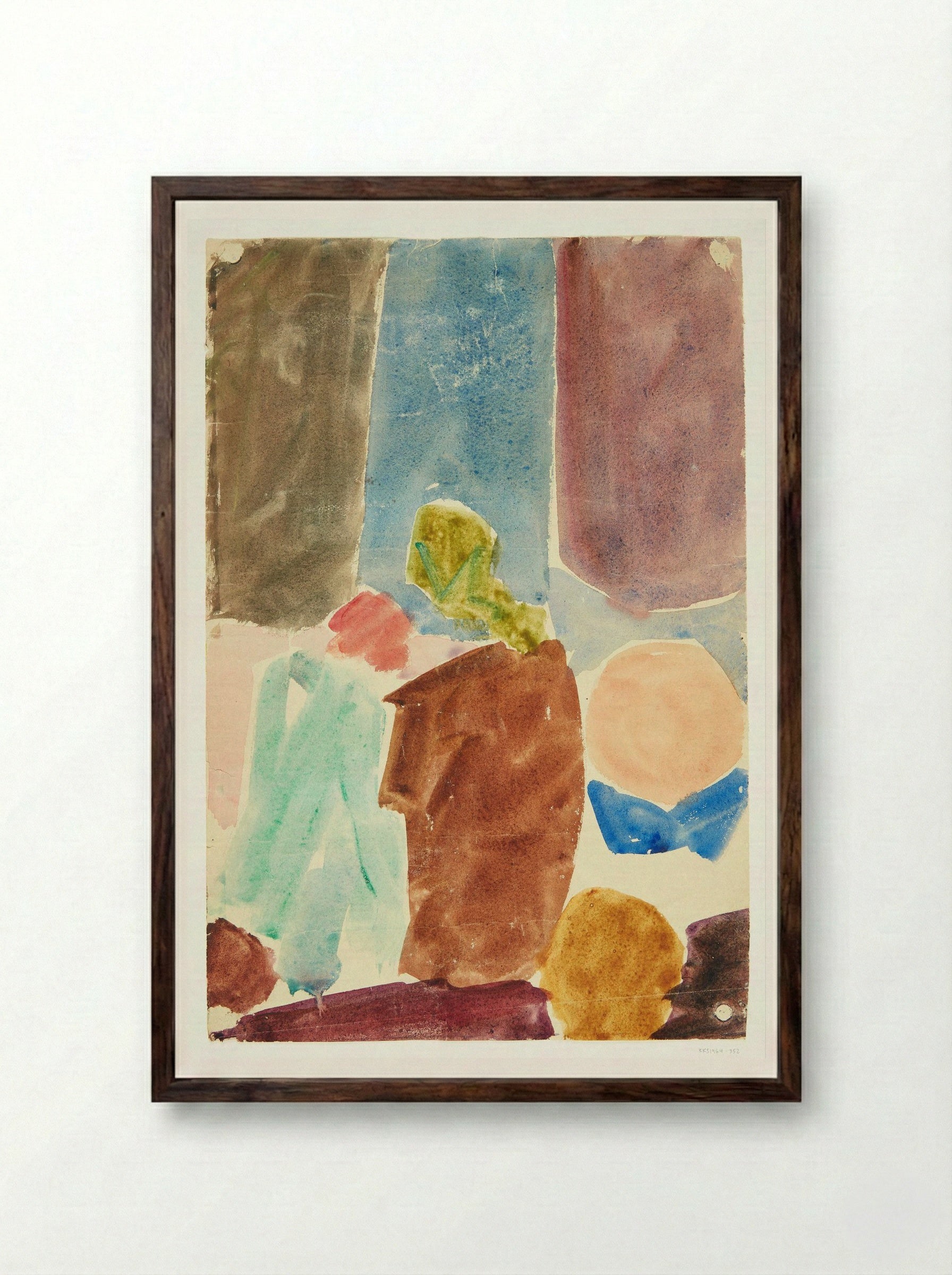 Colour Study after Delacroix's 'Dante and Virgil in the Underworld' - Edvard Weie - Framed Print Dark Wood