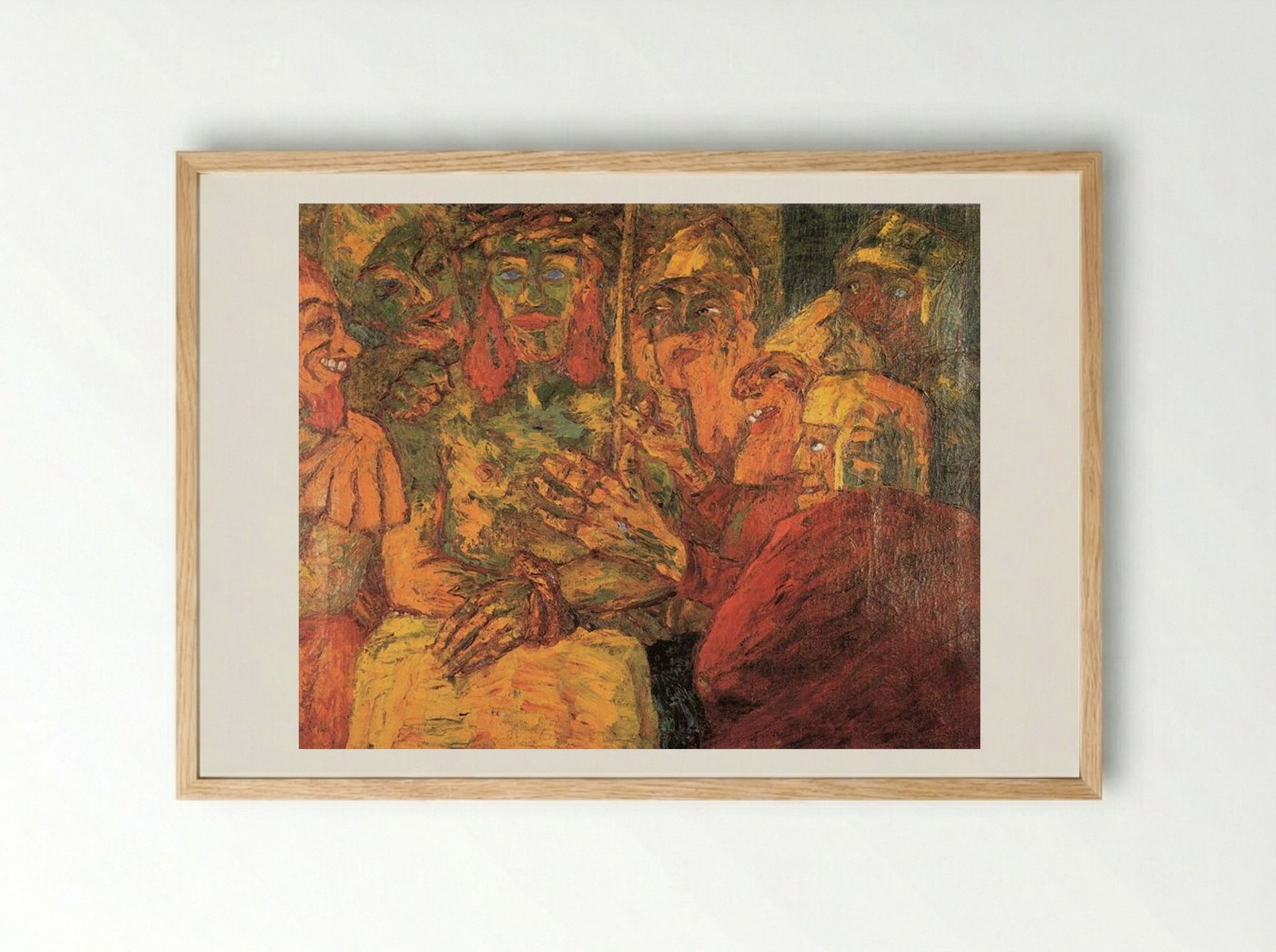 Mocking of Christ - Emil Nolde - Framed Print Wood