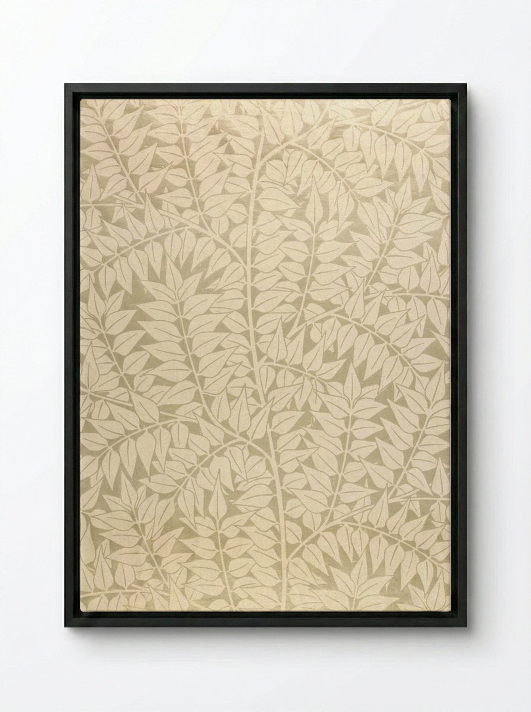 Branch - William Morris - Framed Canvas Black