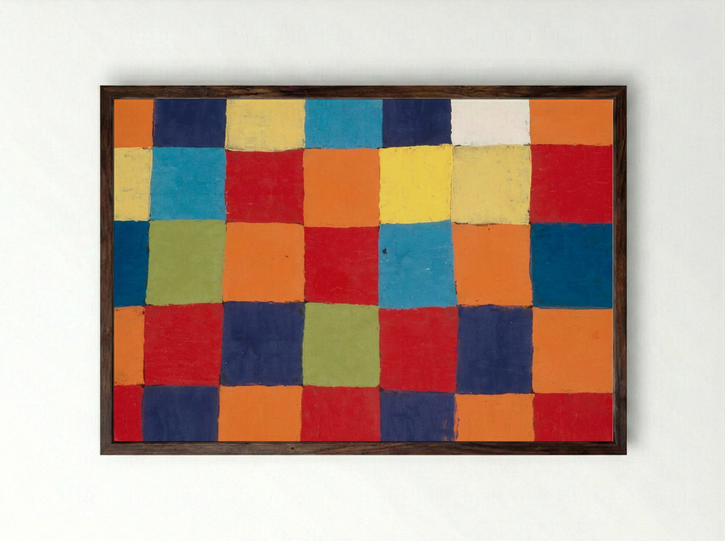 Colour Chart - Paul Klee - Framed Print Dark Wood