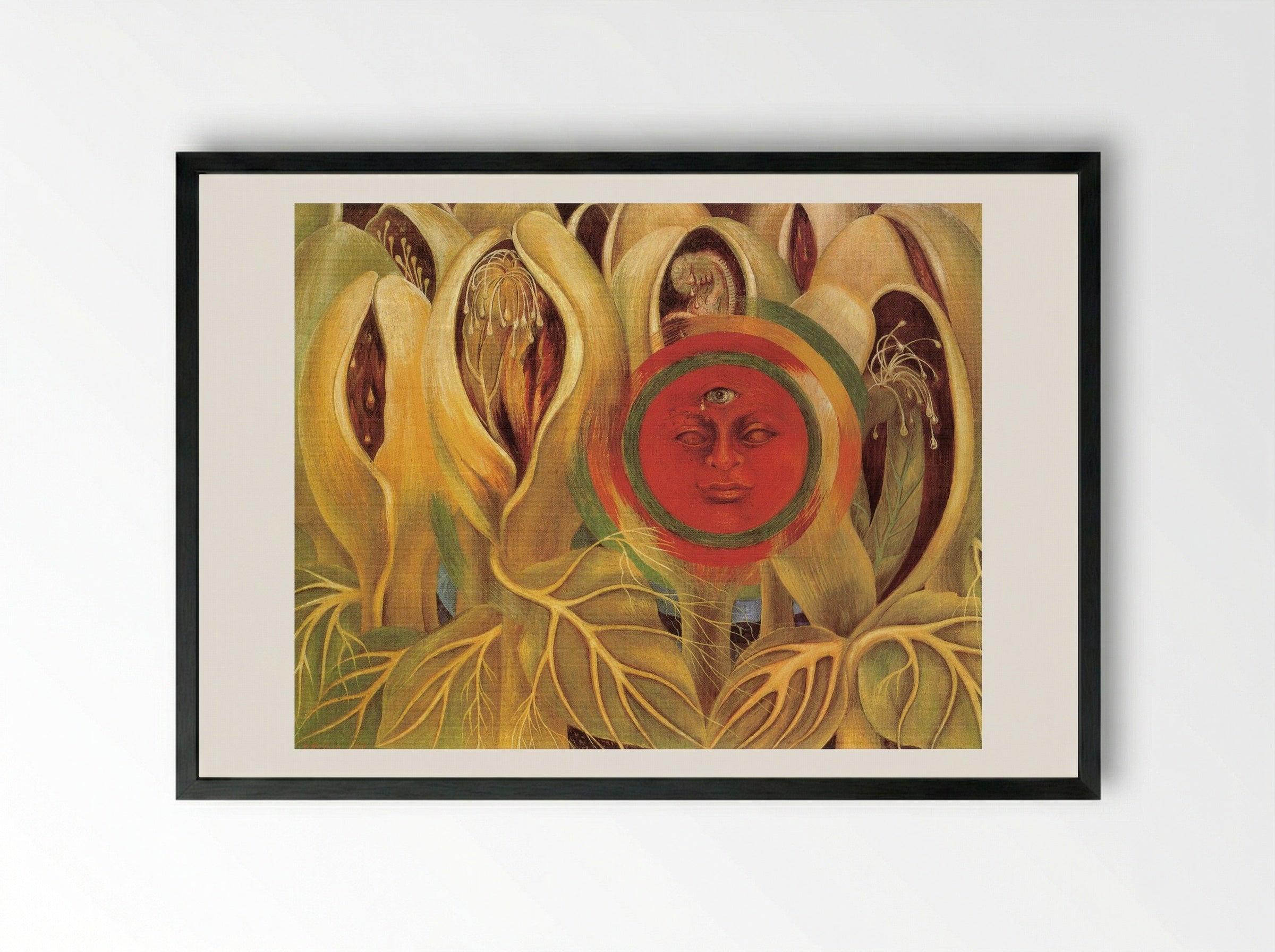 El sol de la vida (Sun and Life) - Frida Kahlo - Framed Print Black