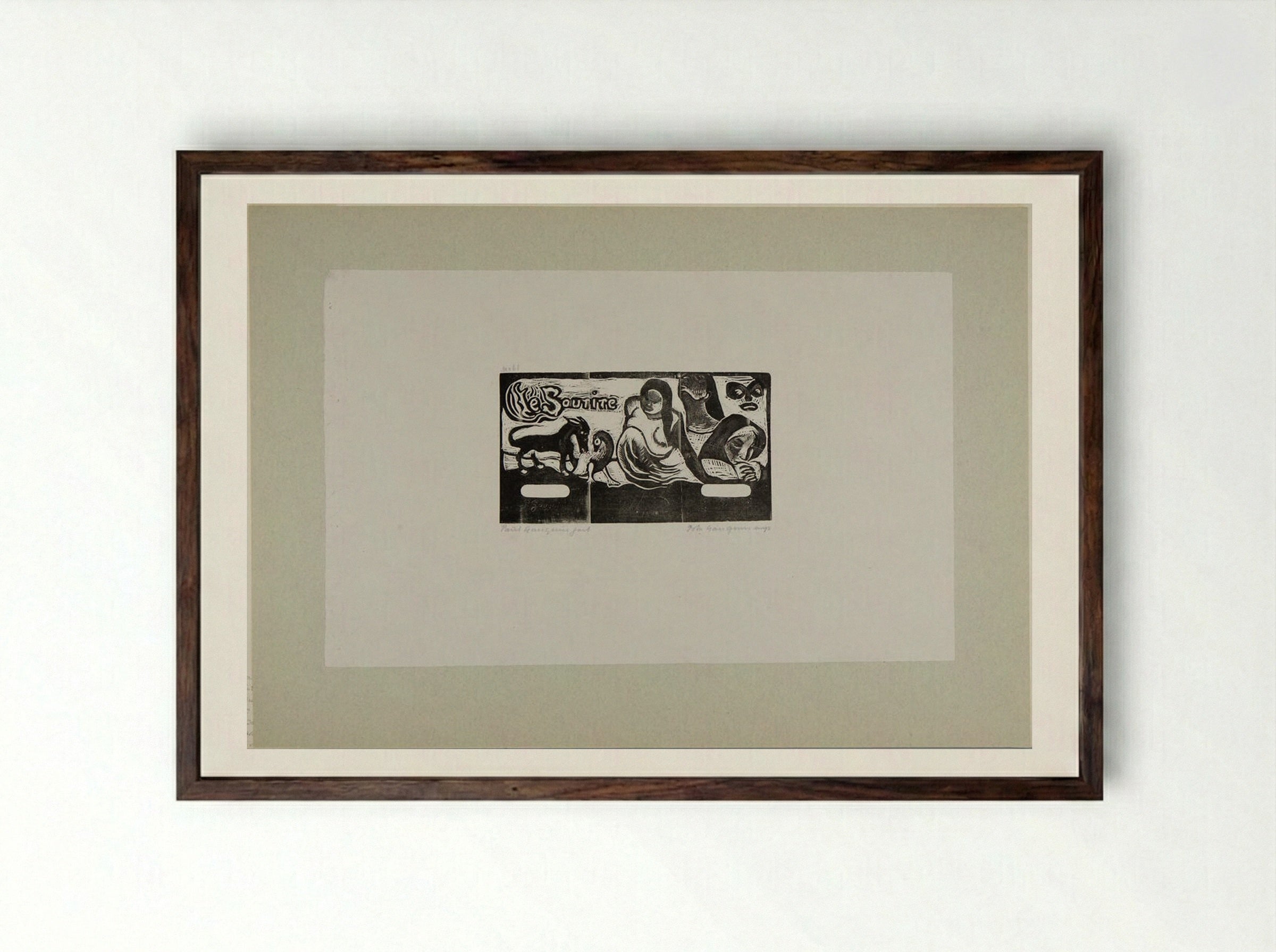 Title of the Smile - Paul Gauguin - Framed Print Dark Wood