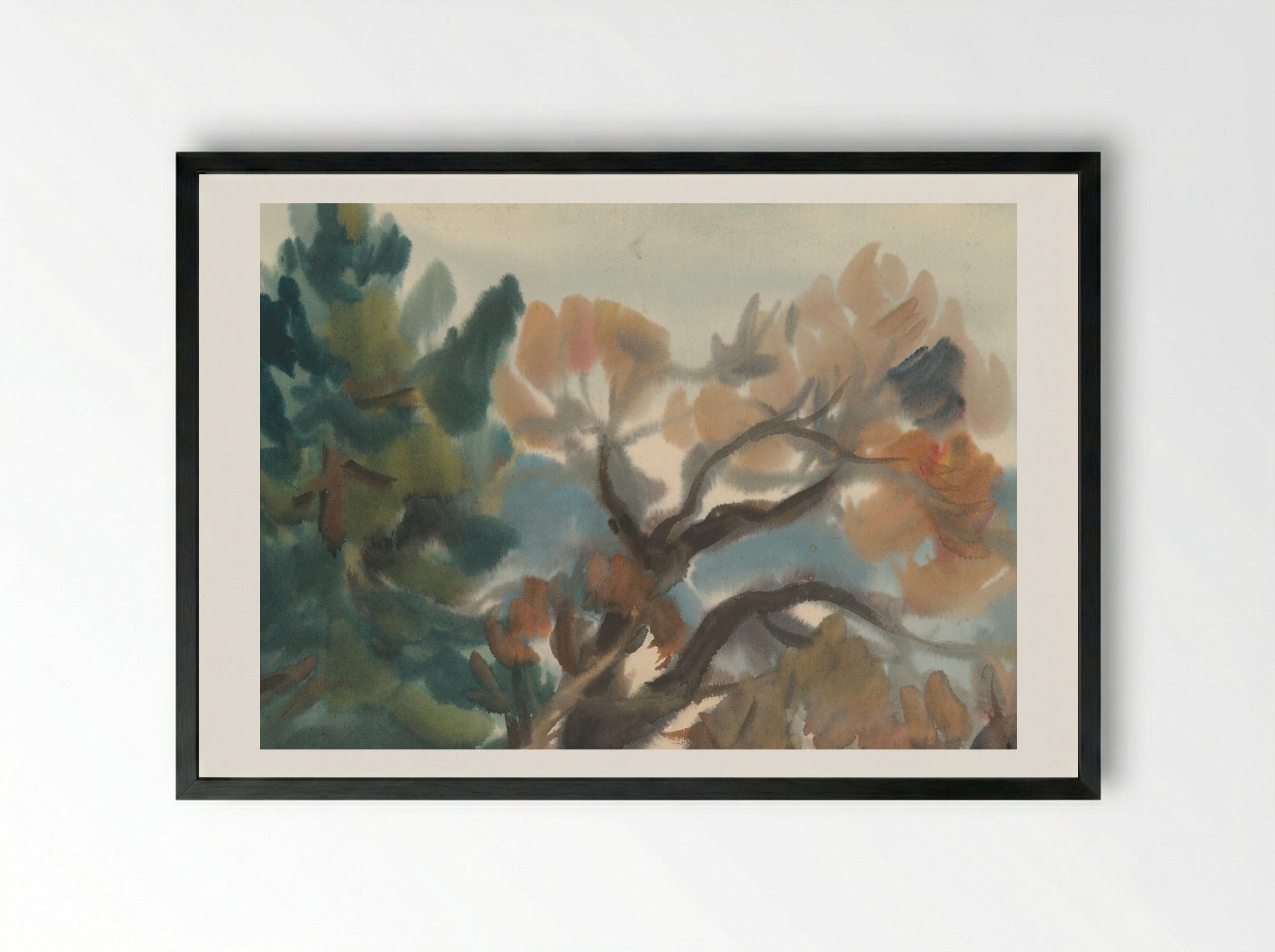 Edge of the Forest in Autumn - Zolo Palugyay - Framed Print Black