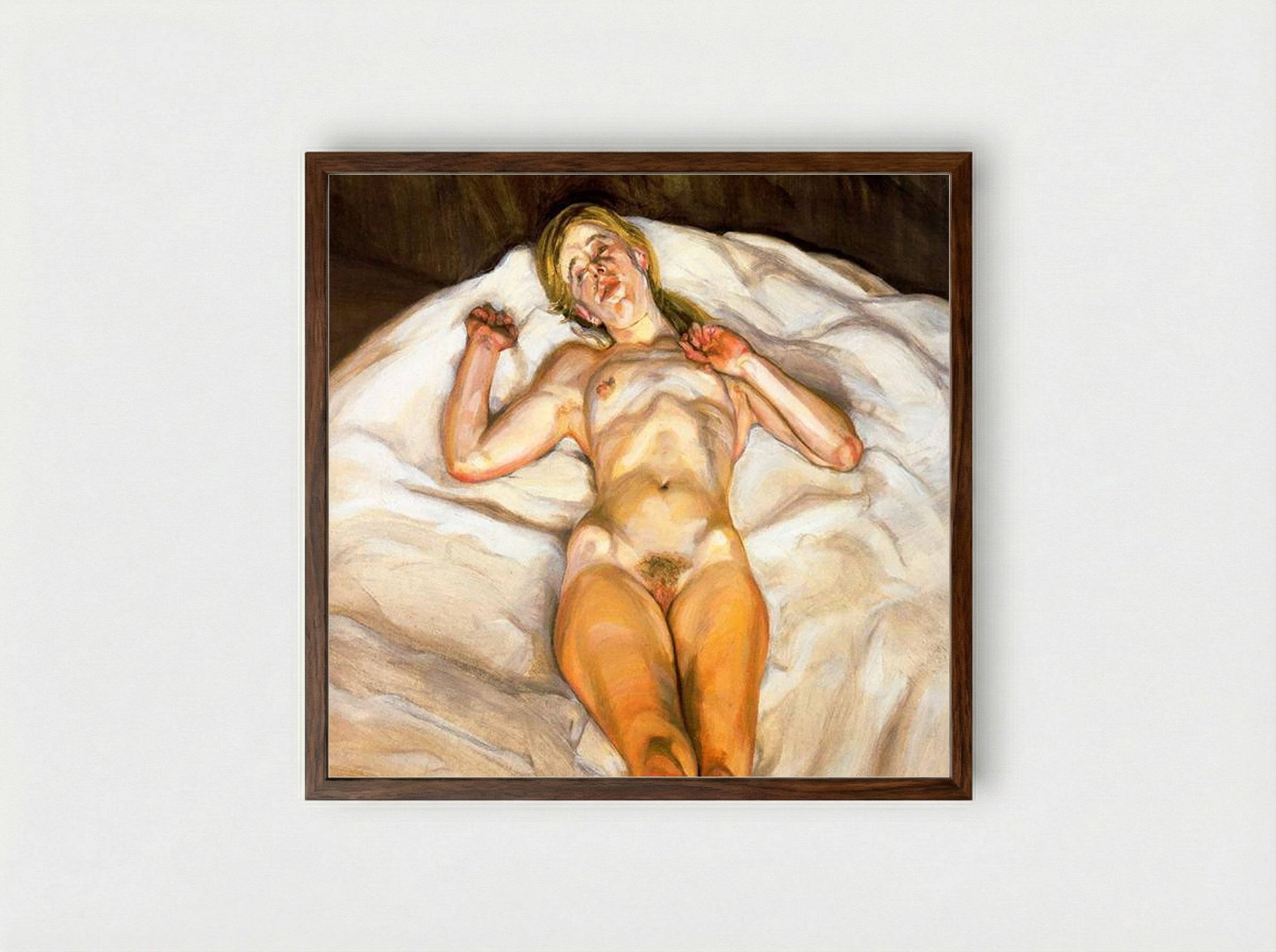 Naked Girl - Lucian Freud - Framed Print Dark Wood