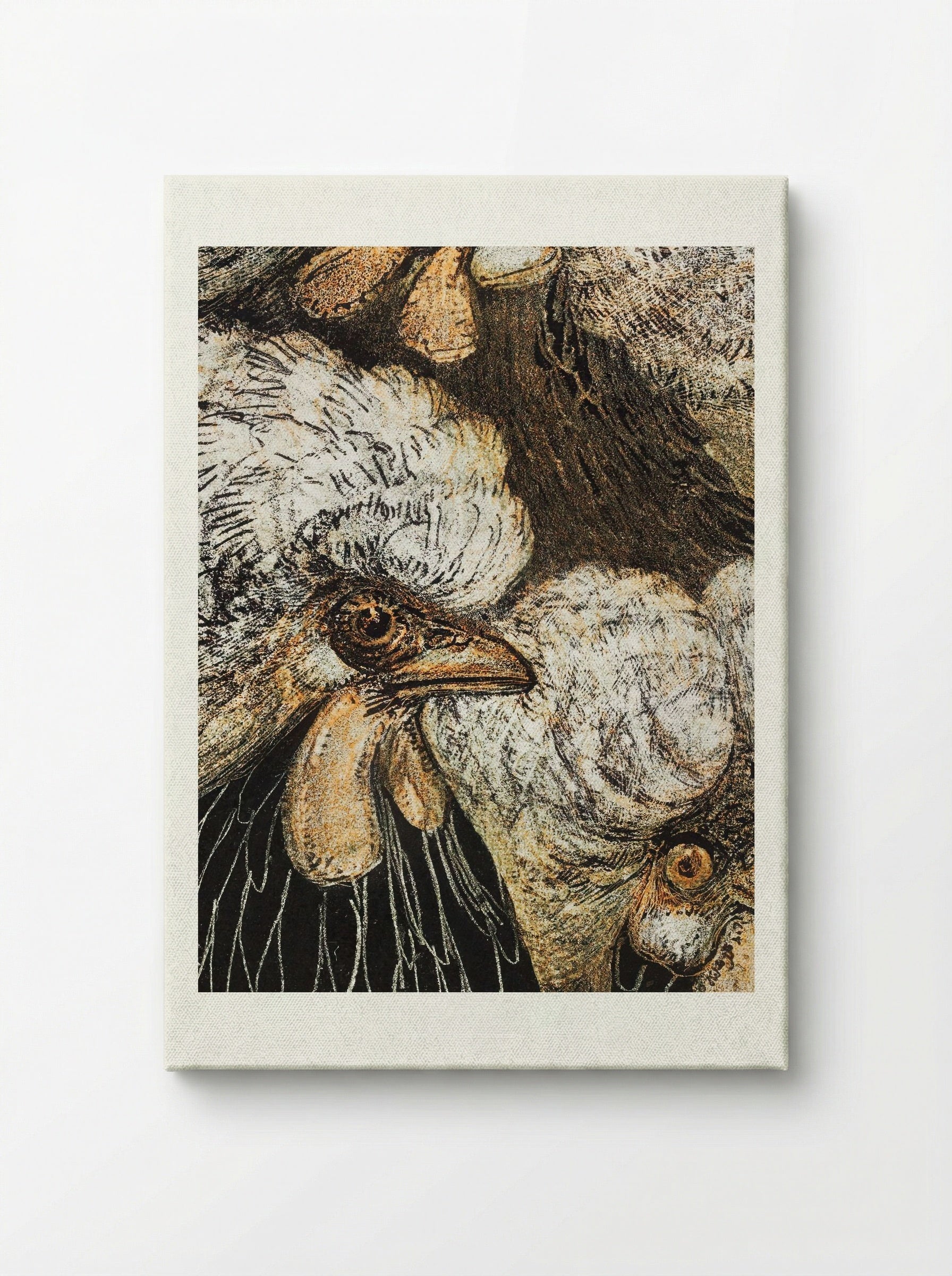 Drie kuifkippen (Three Crested Chickens) - Theo van Hoytema - Canvas