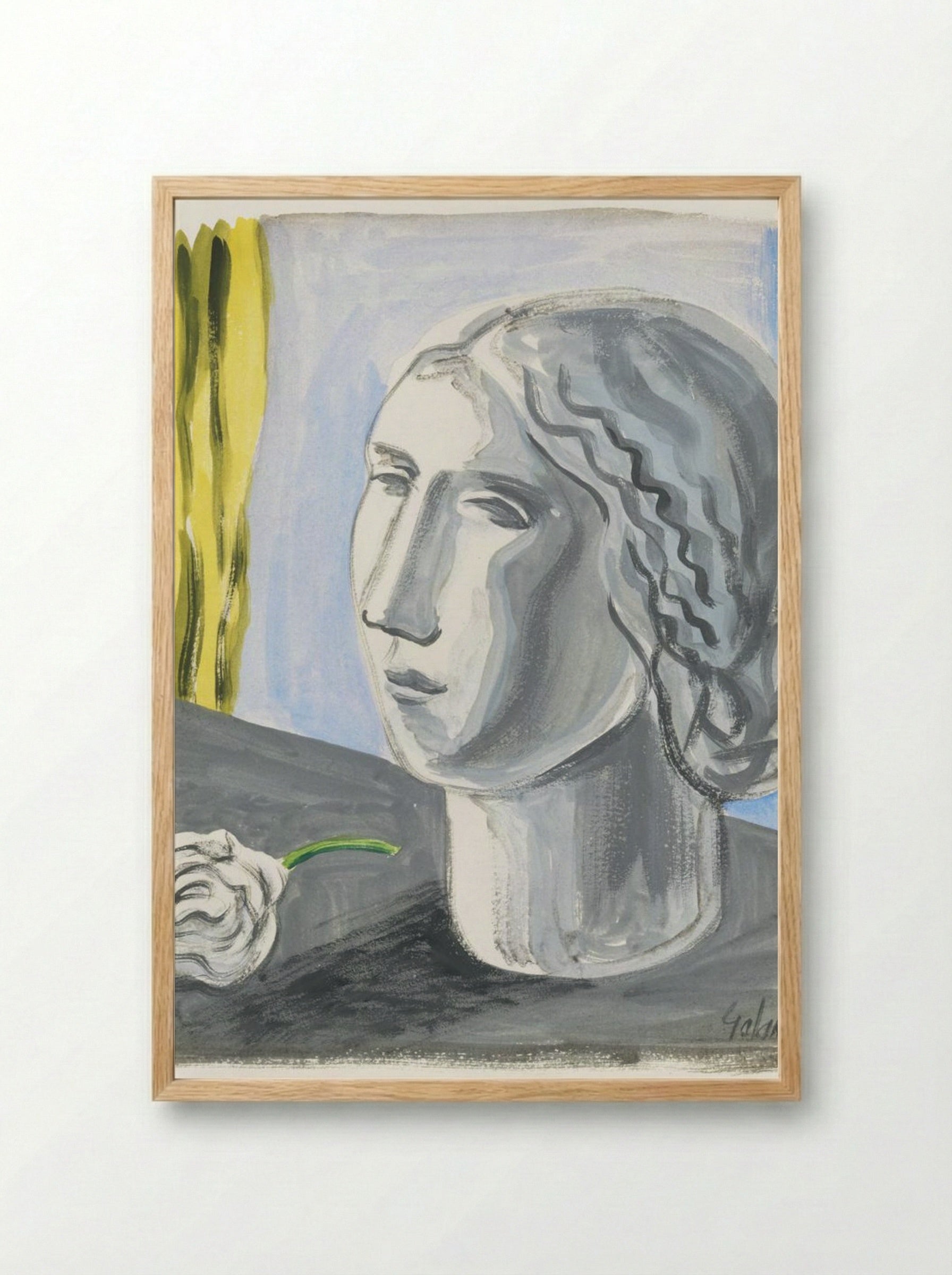 Fragment of Female Head - Mikuláš Galanda - Framed Print Wood