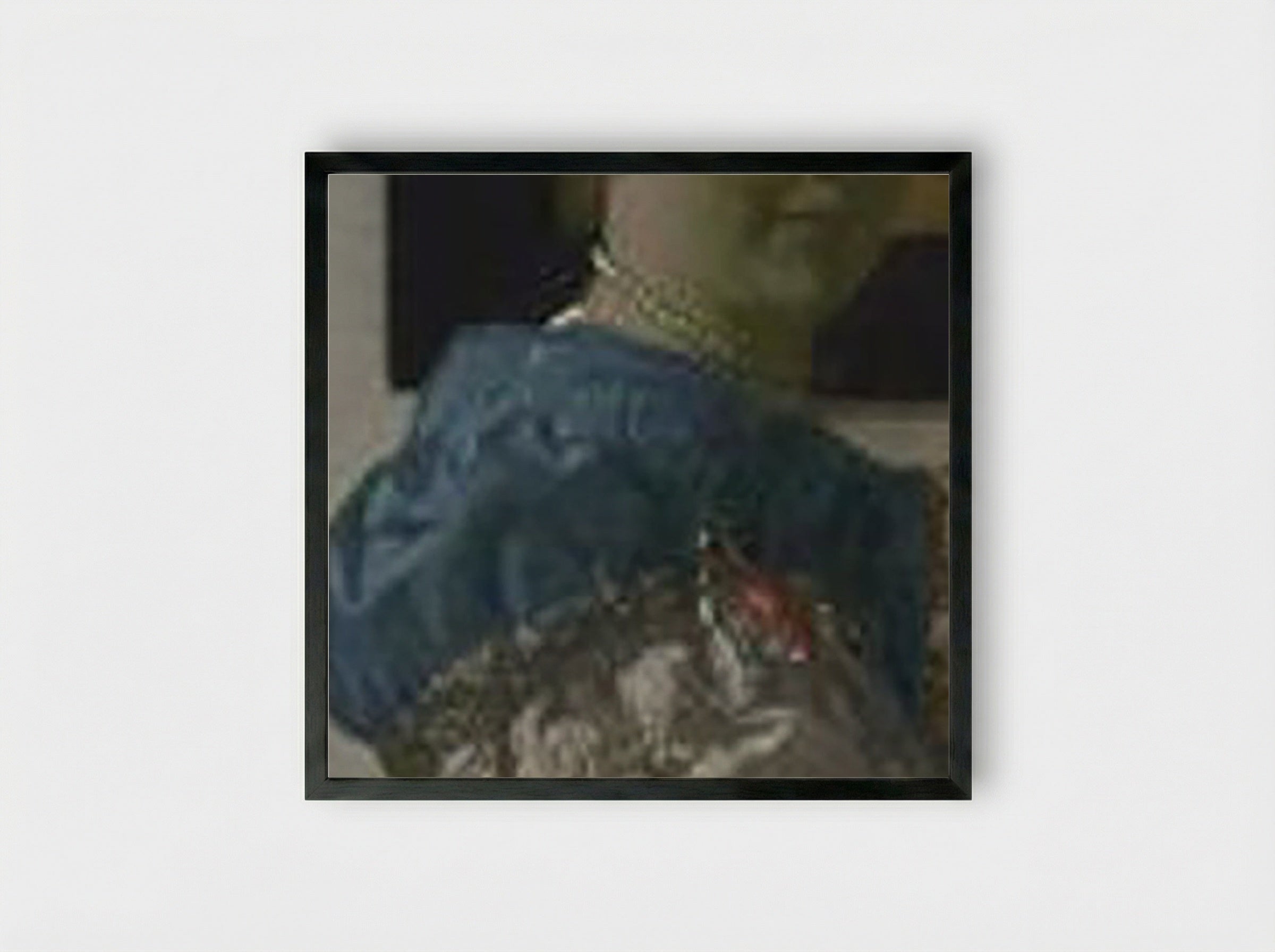 A Lady Standing at a Virginal - Johannes Vermeer - Framed Print Black
