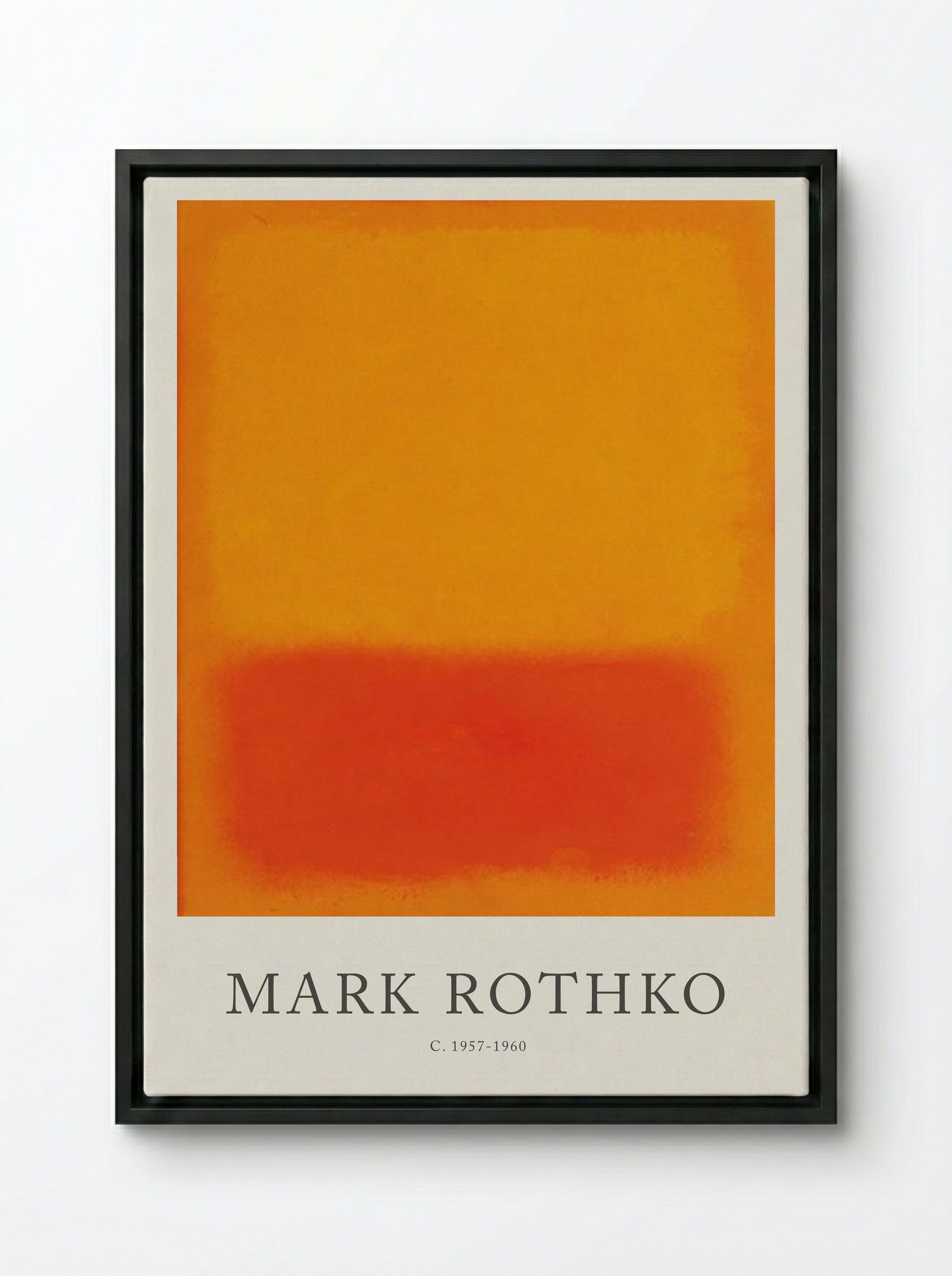Untitled (Orange and Red) - Mark Rothko - Framed Canvas Black