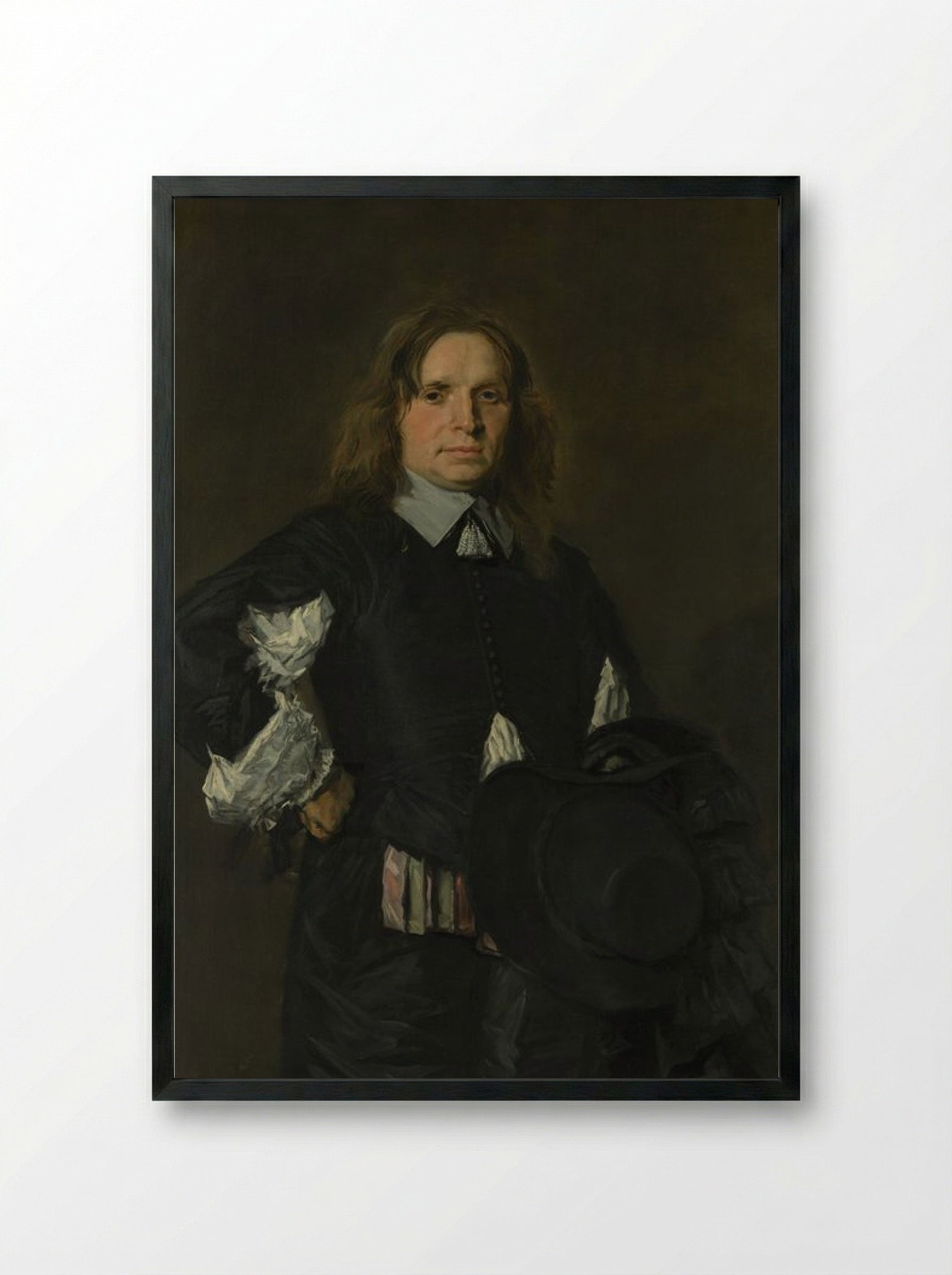 Portrait of a Man - Frans Hals - Framed Print Black