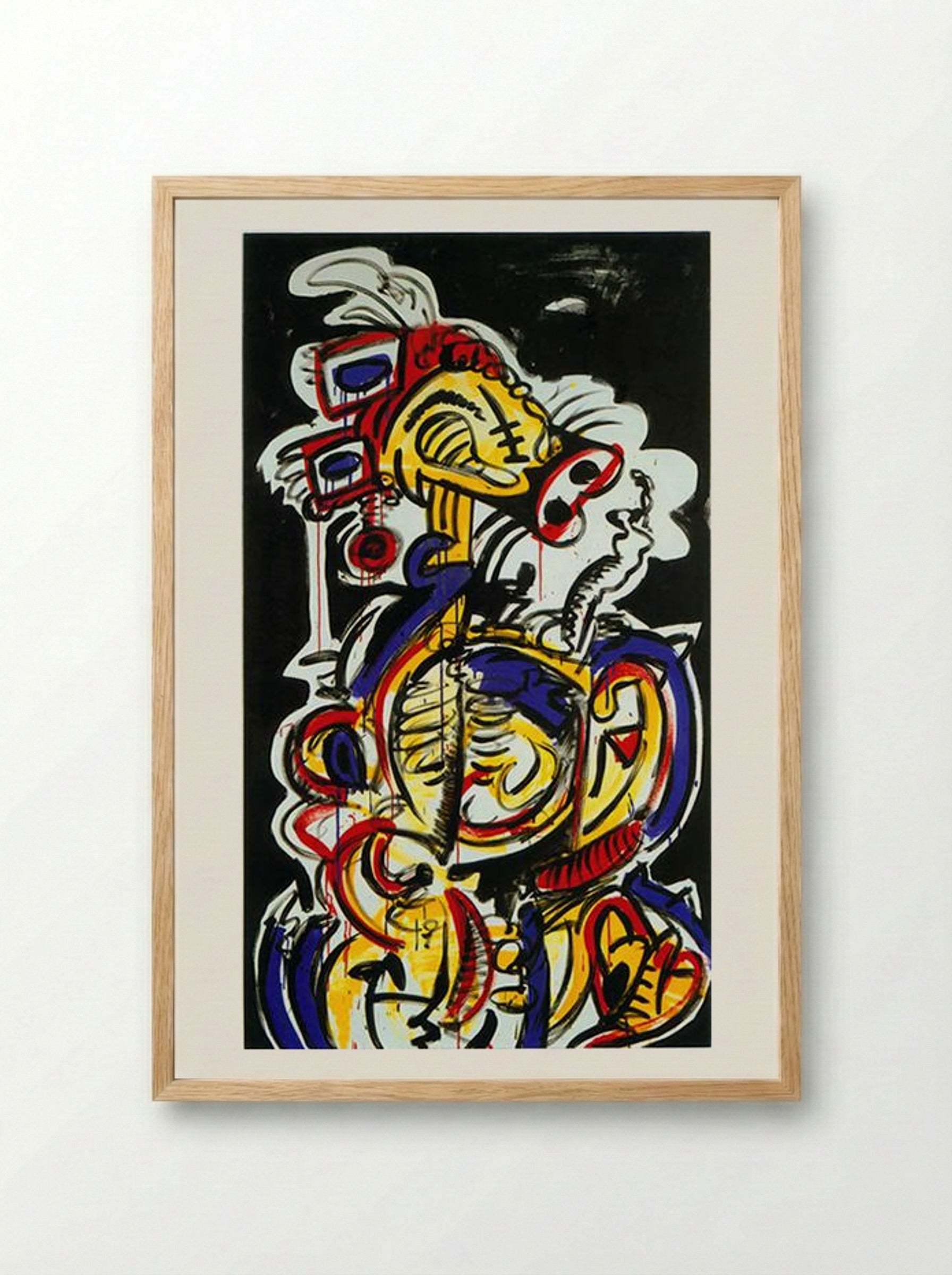 Red-Yellow-Blue No.15 - Keith Haring - Framed Print Wood