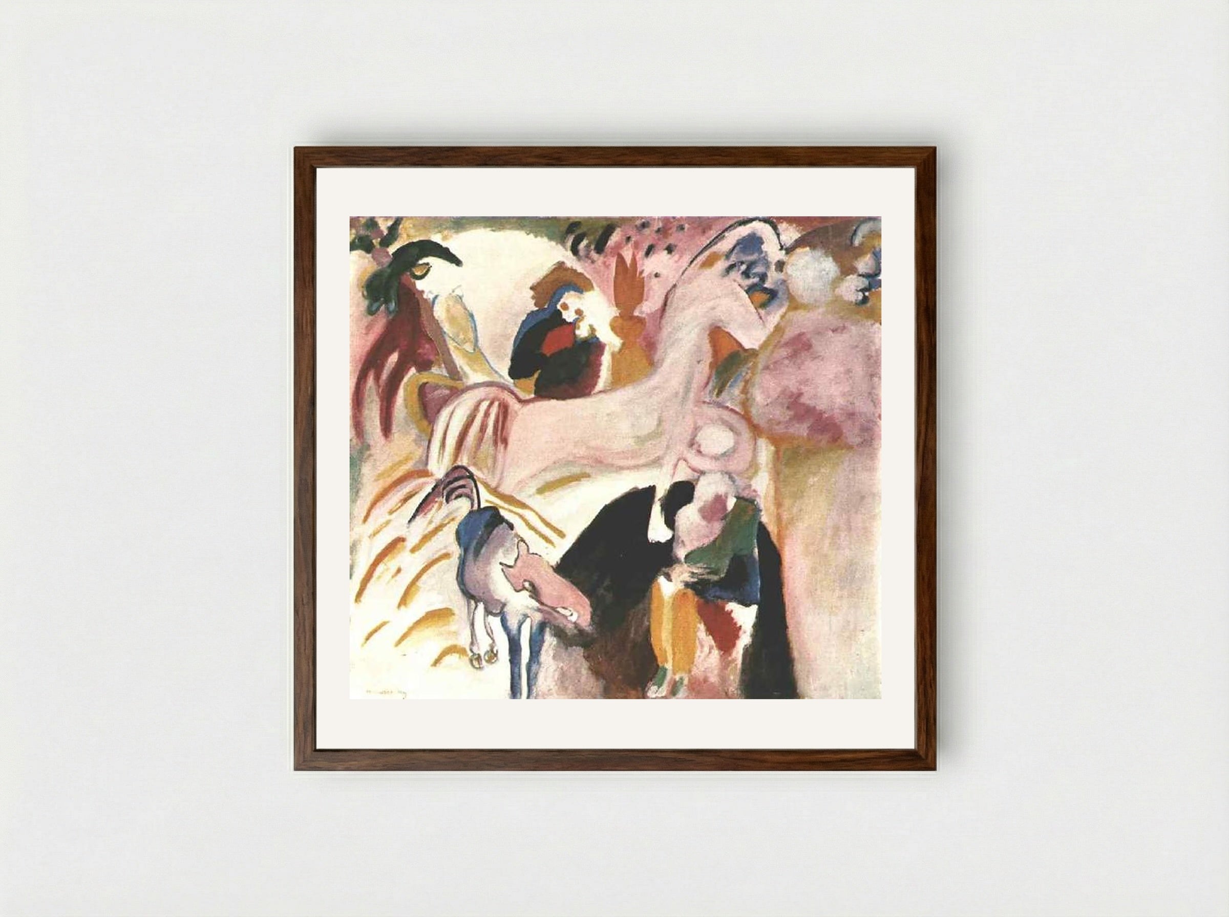 Horses - Wassily Kandinsky - Framed Print Dark Wood