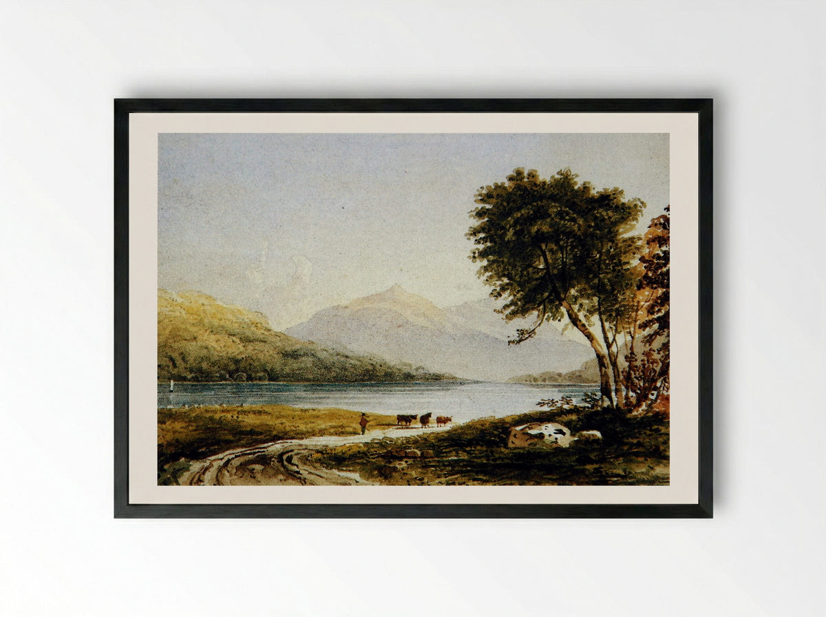 Loch Achray, Scotland - Anthony Vandyke Copley Fielding - Framed Print Black
