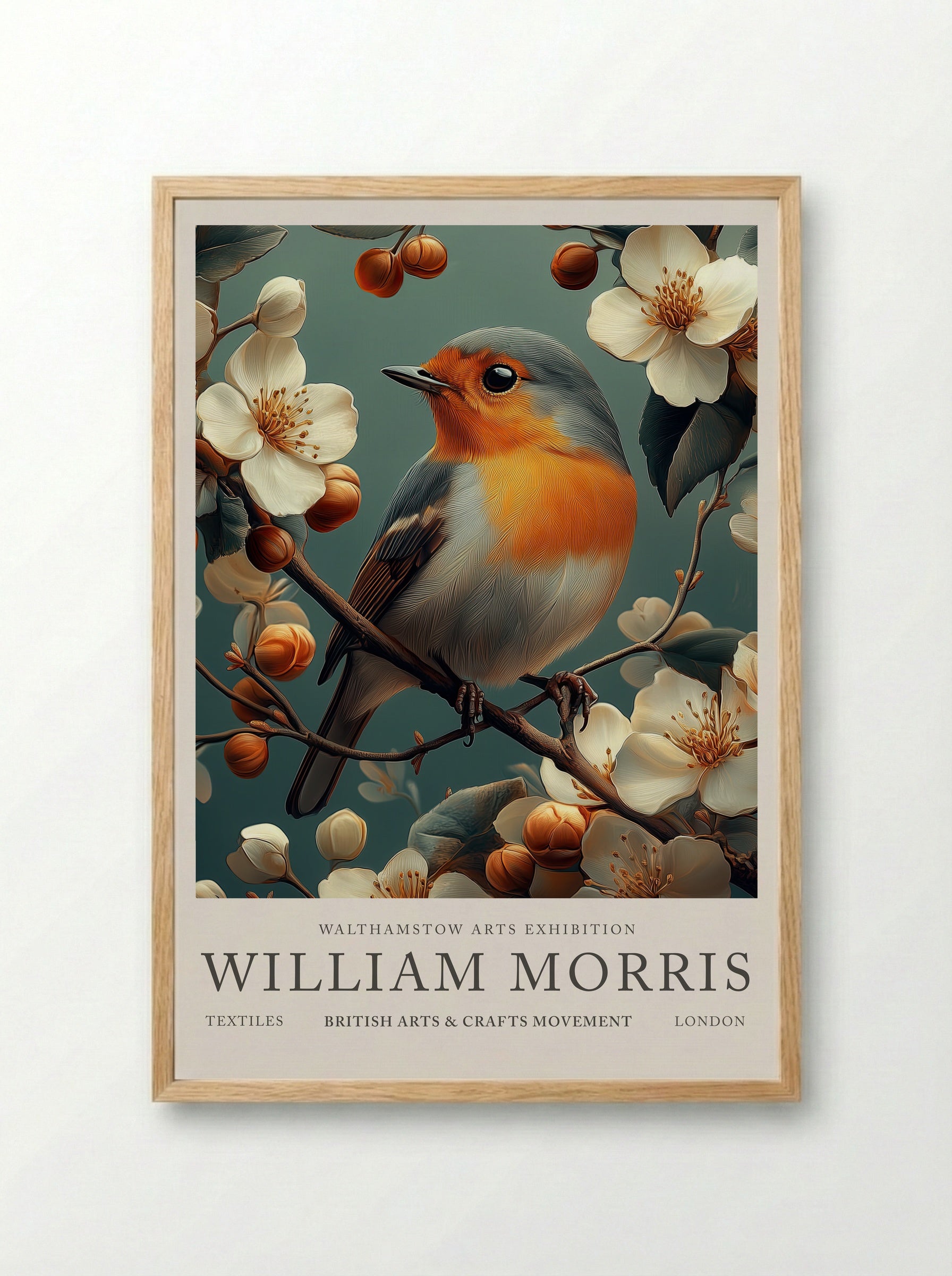 Robin Radiance - William Morris - Framed Print Wood