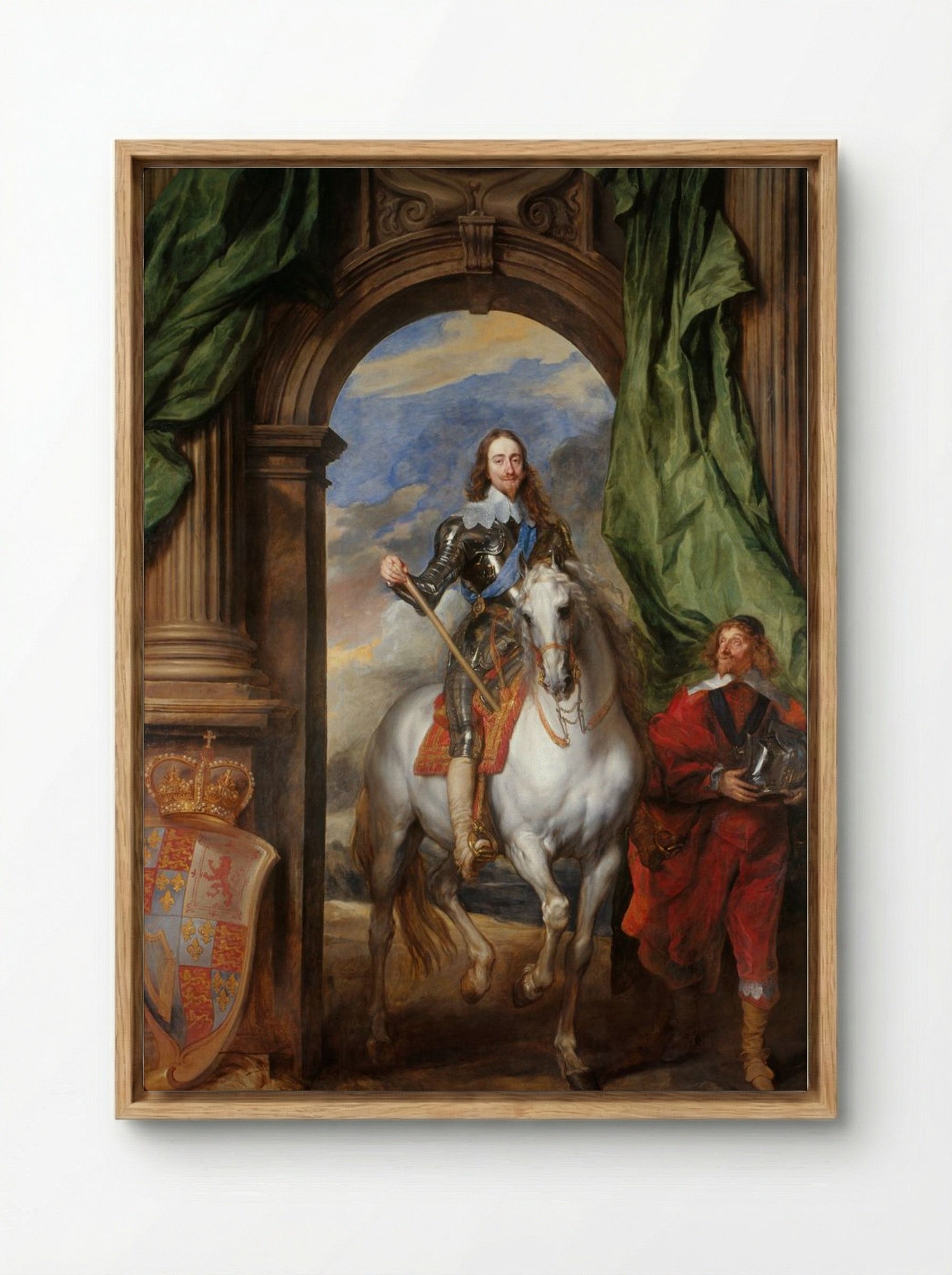 Charles I at the Hunt - Anthony van Dyck - Framed Canvas Wood
