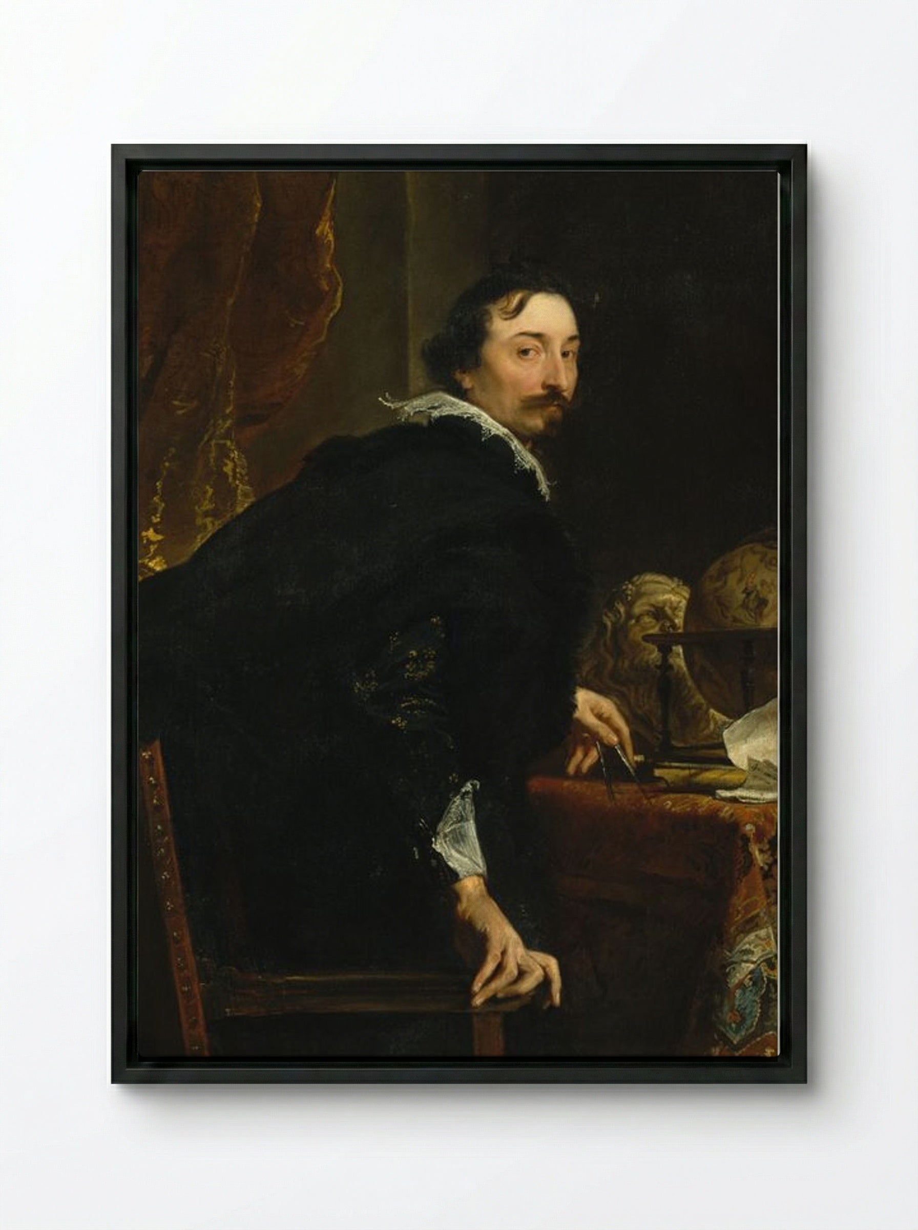 Lucas van Uffel - Anthony van Dyck - Framed Canvas Black