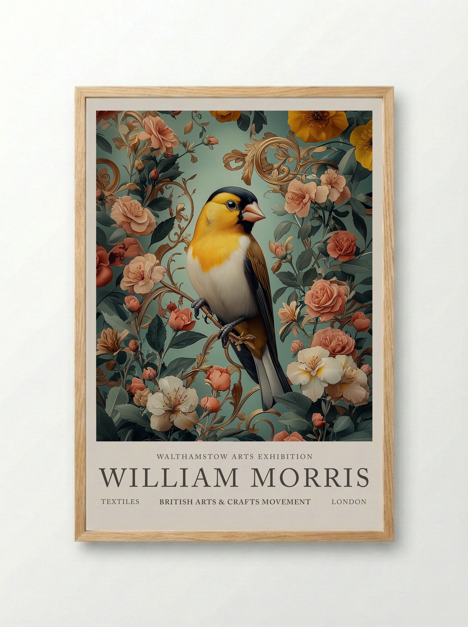 Goldfinch Glow - William Morris - Framed Print Wood
