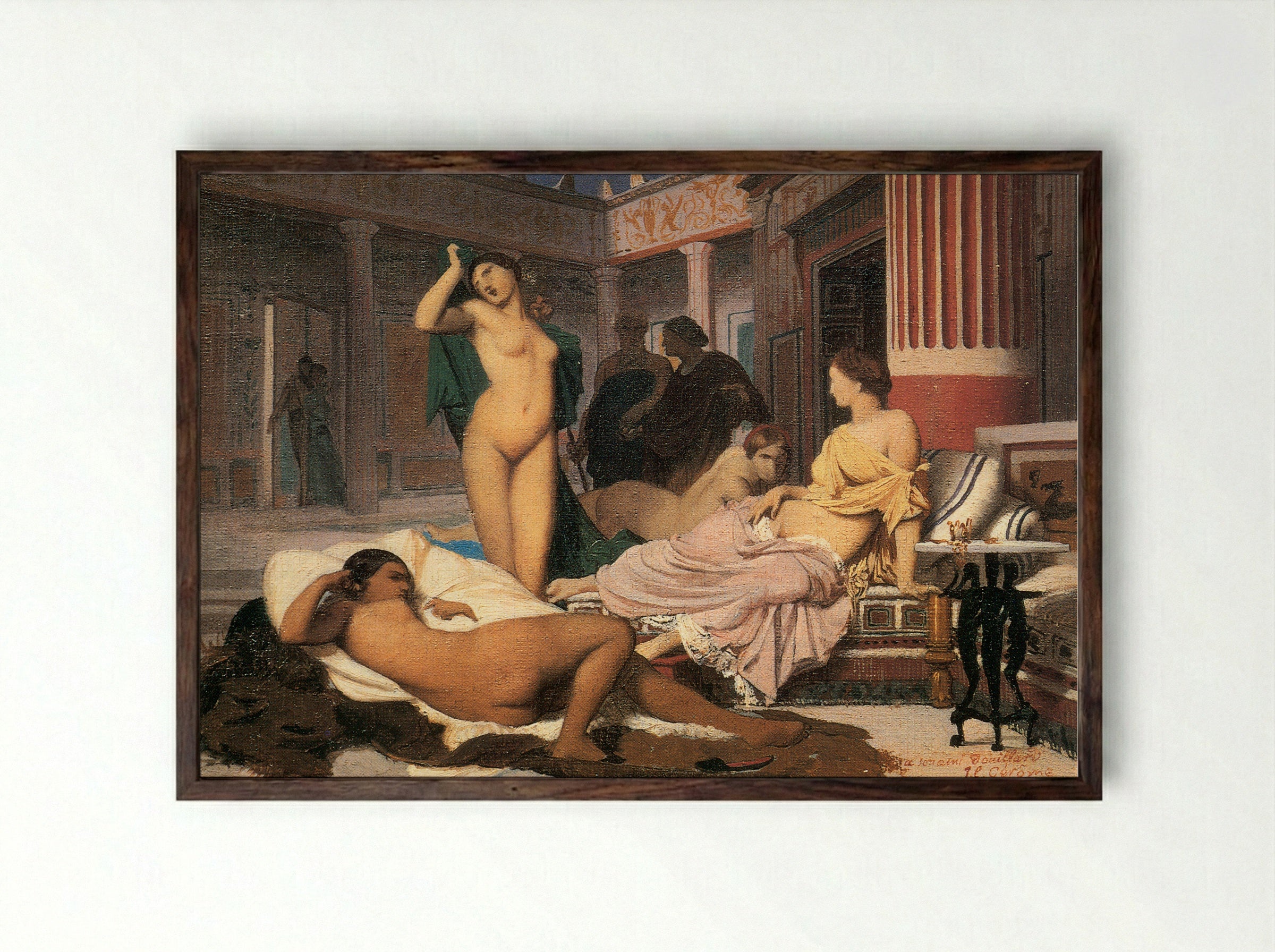 Greek Interior (Gyneceum) - Jean-Léon Gérôme - Framed Print Dark Wood