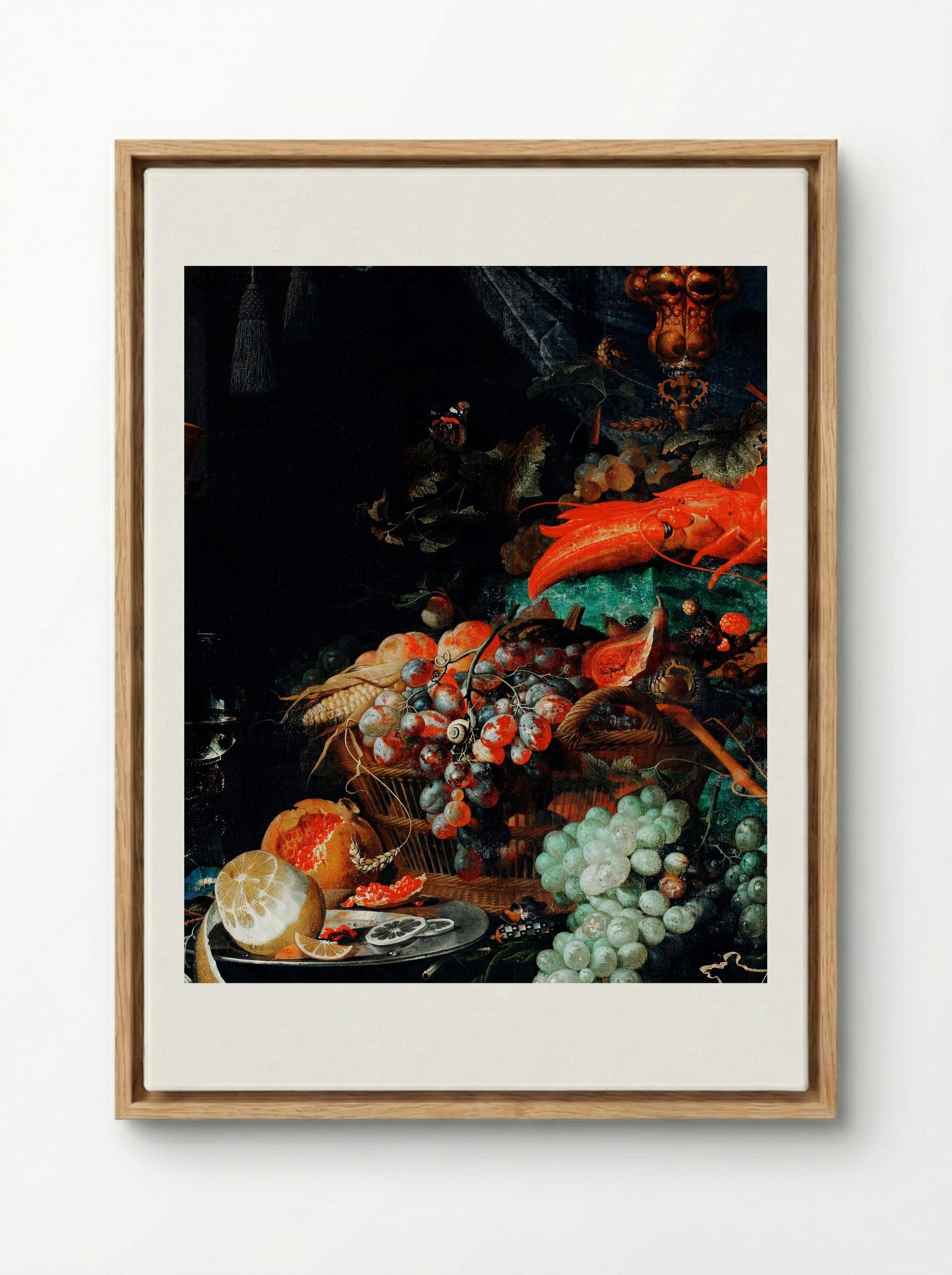 Fruits and Lobster - Abraham Mignon - Framed Canvas Wood