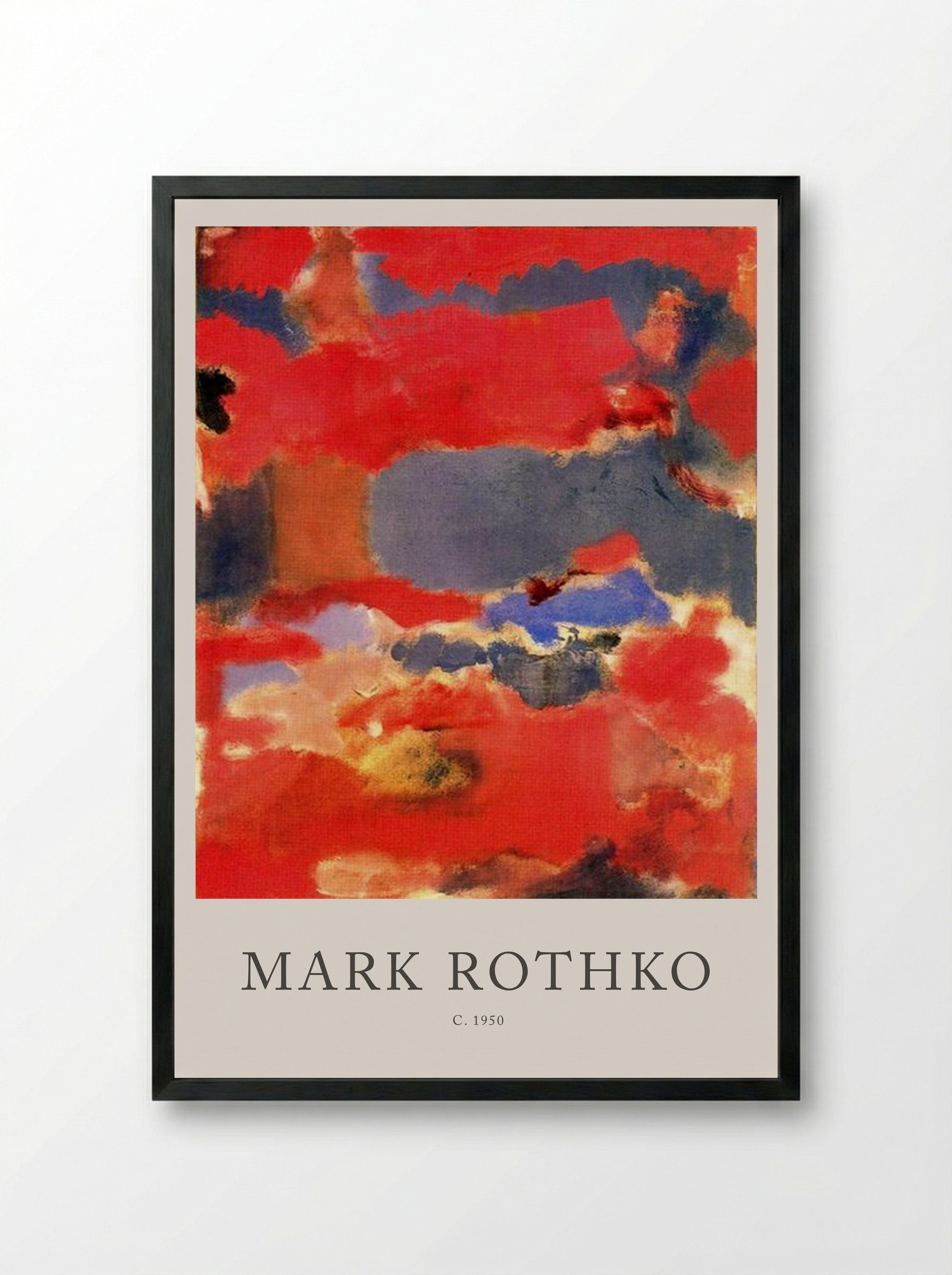 Untitled (Red and Blue Abstraction) - Mark Rothko - Framed Print Black