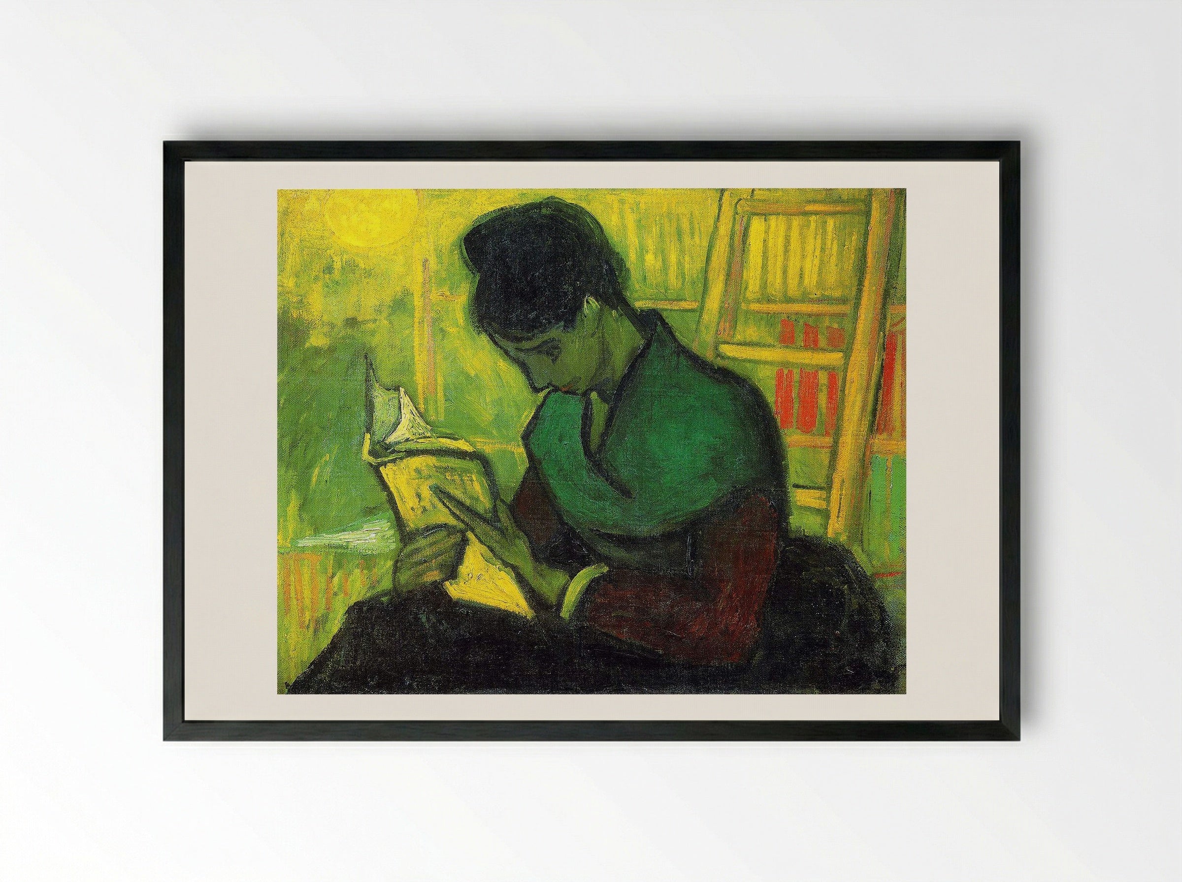 The Novel Reader - Vincent van Gogh - Framed Print Black