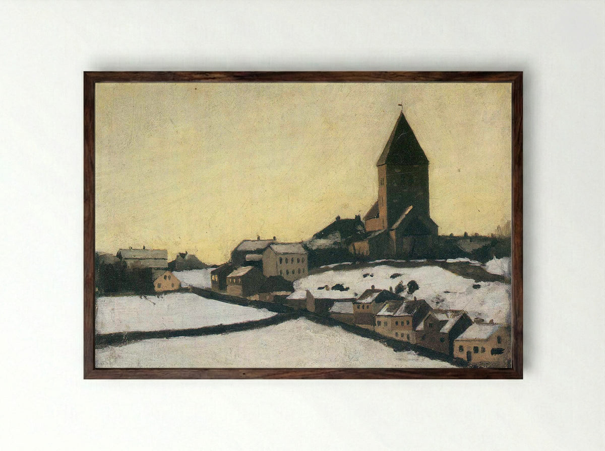 Old Aker Church - Lars Jorde - Framed Print Dark Wood