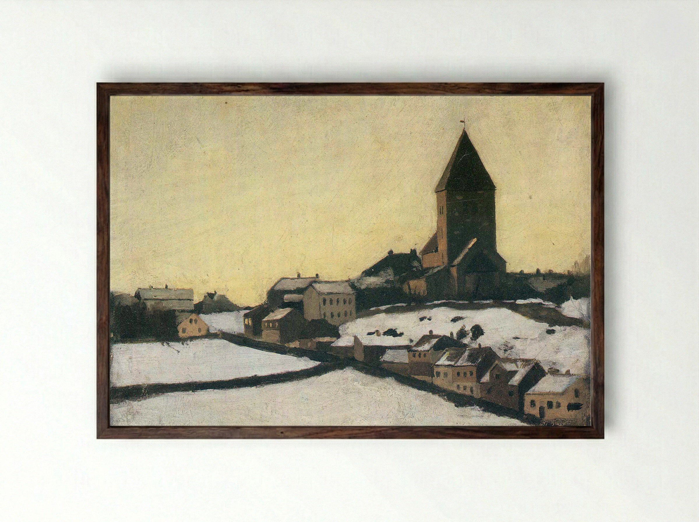 Old Aker Church - Lars Jorde - Framed Print Dark Wood
