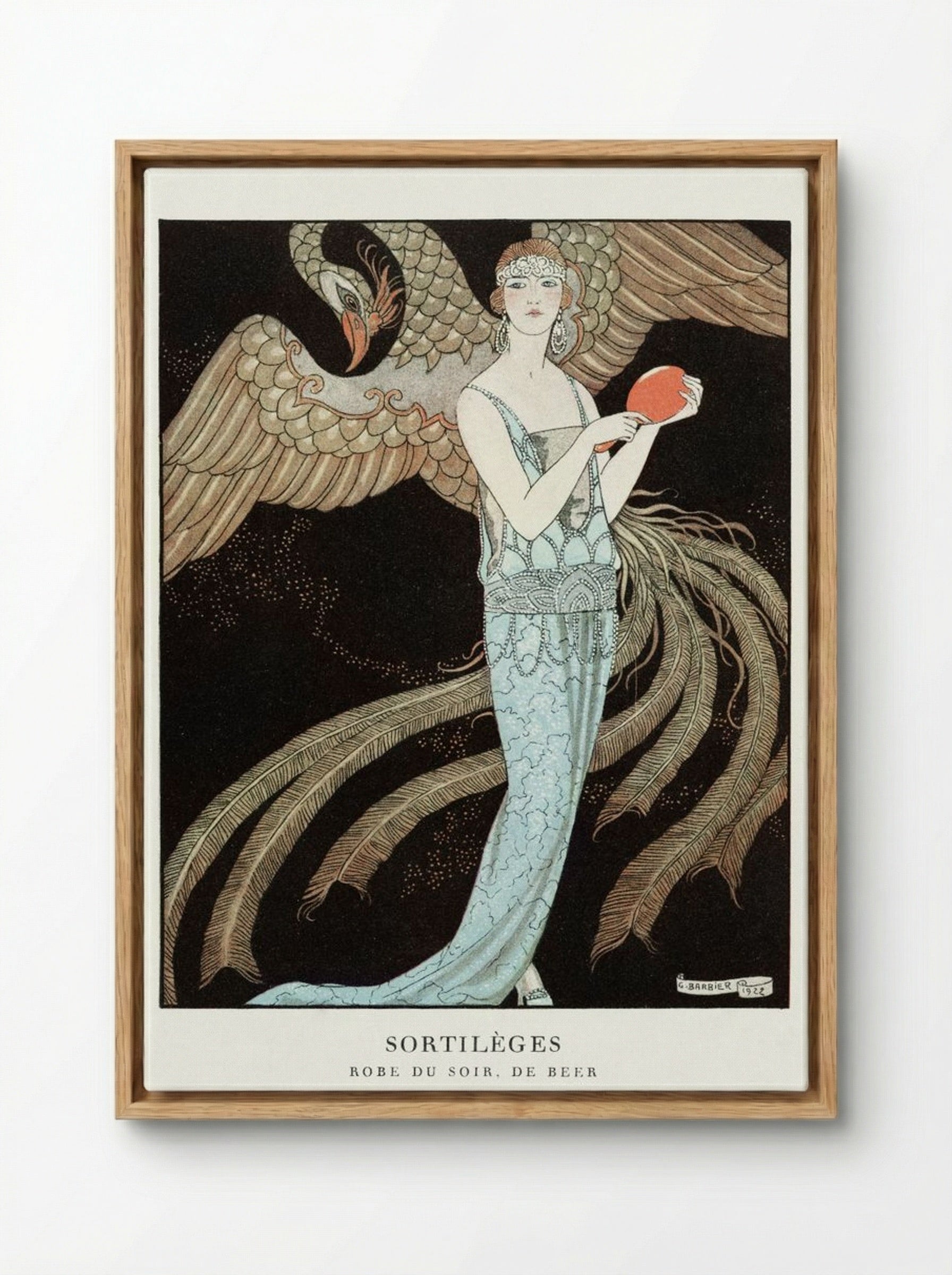 Sortilèges, Evening Dress, de Beer - George Barbier - Framed Canvas Wood