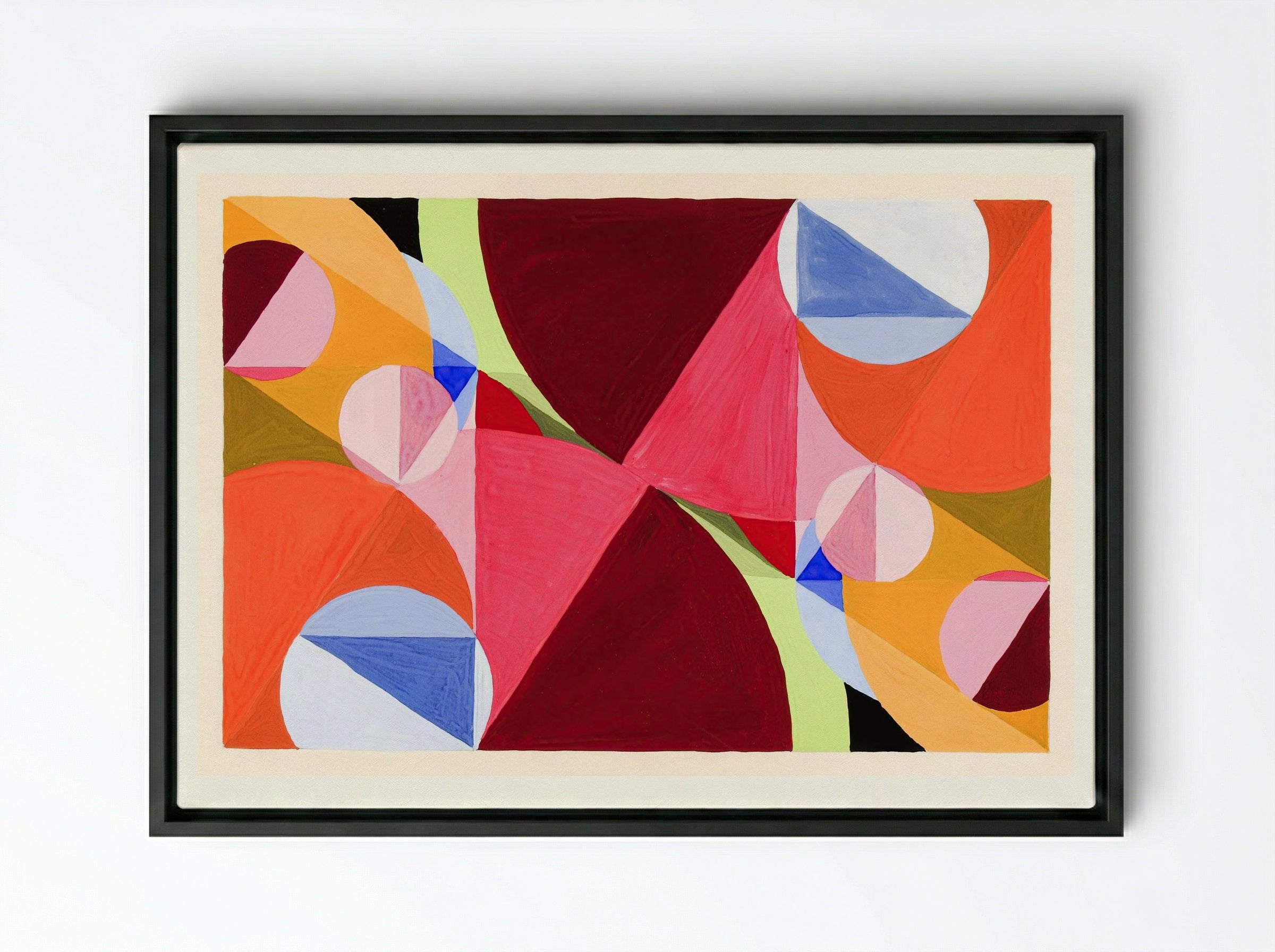 Area Broken by Perpendiculars - Joseph Schillinger - Framed Canvas Black