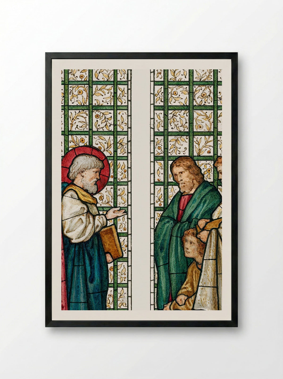 Design for Stained Glass Window, St. Paul's Church, Boston, MA - Edward Burne-Jones - Framed Print Black