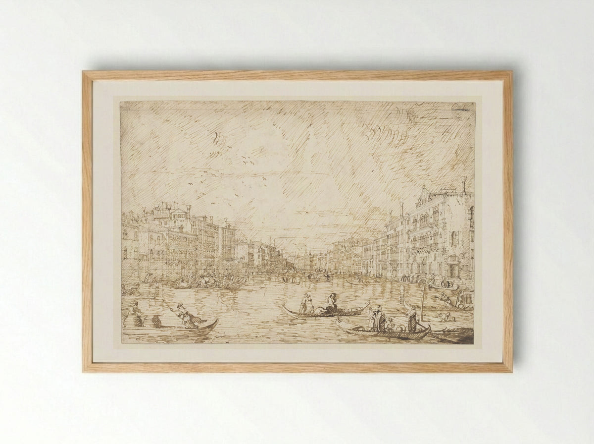 The Grand Canal, Venice - Canaletto - Framed Print Wood