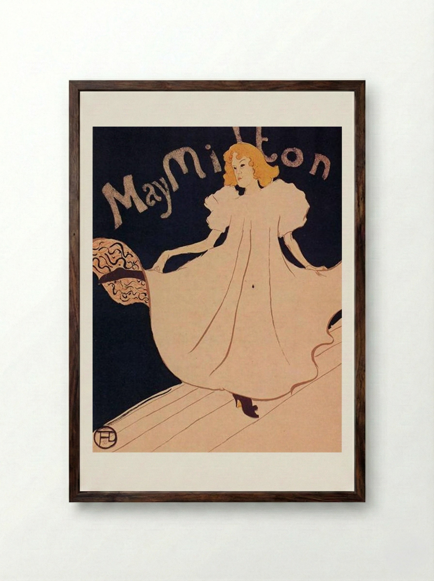 May Milton - Henri de Toulouse-Lautrec - Framed Print Dark Wood