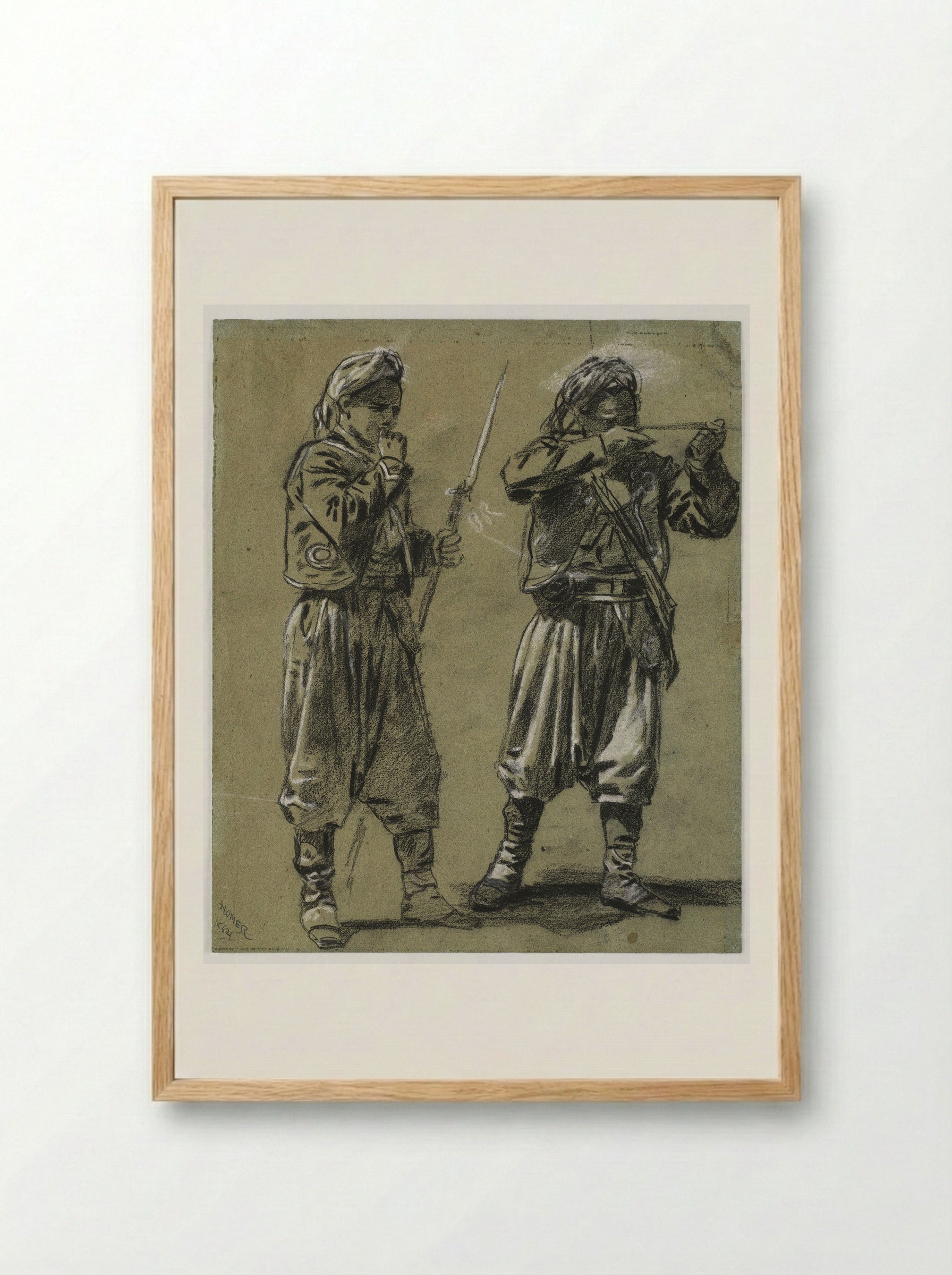 Our Zouaves - Winslow Homer - Framed Print Wood