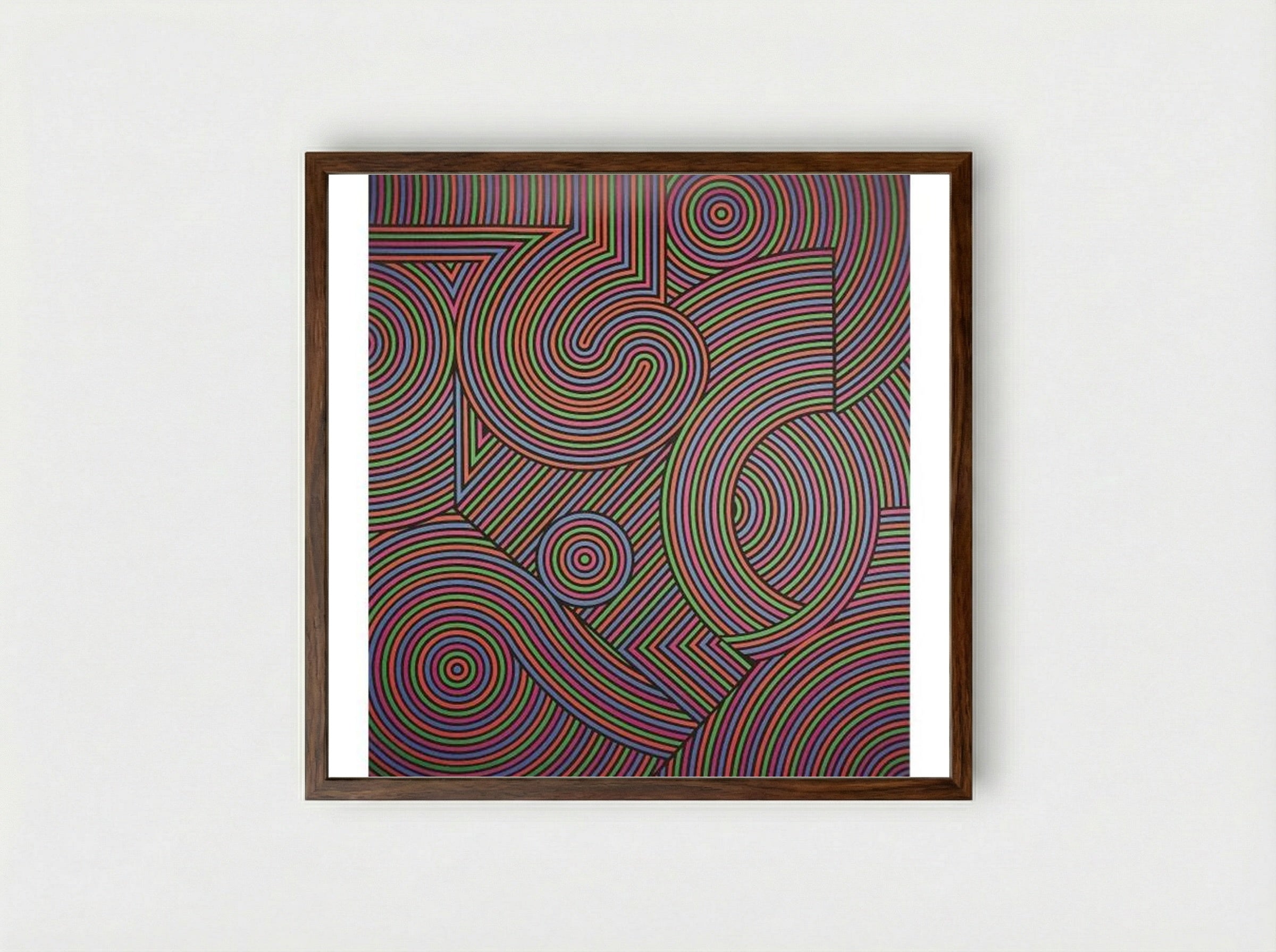 Tekers-MC - Victor Vasarely - Framed Print Dark Wood