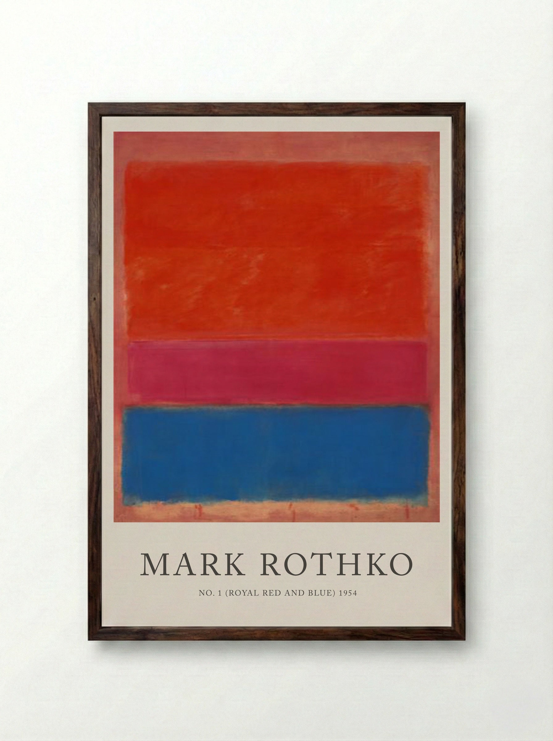 No. 1 (Royal Red and Blue) - Mark Rothko - Framed Print Dark Wood