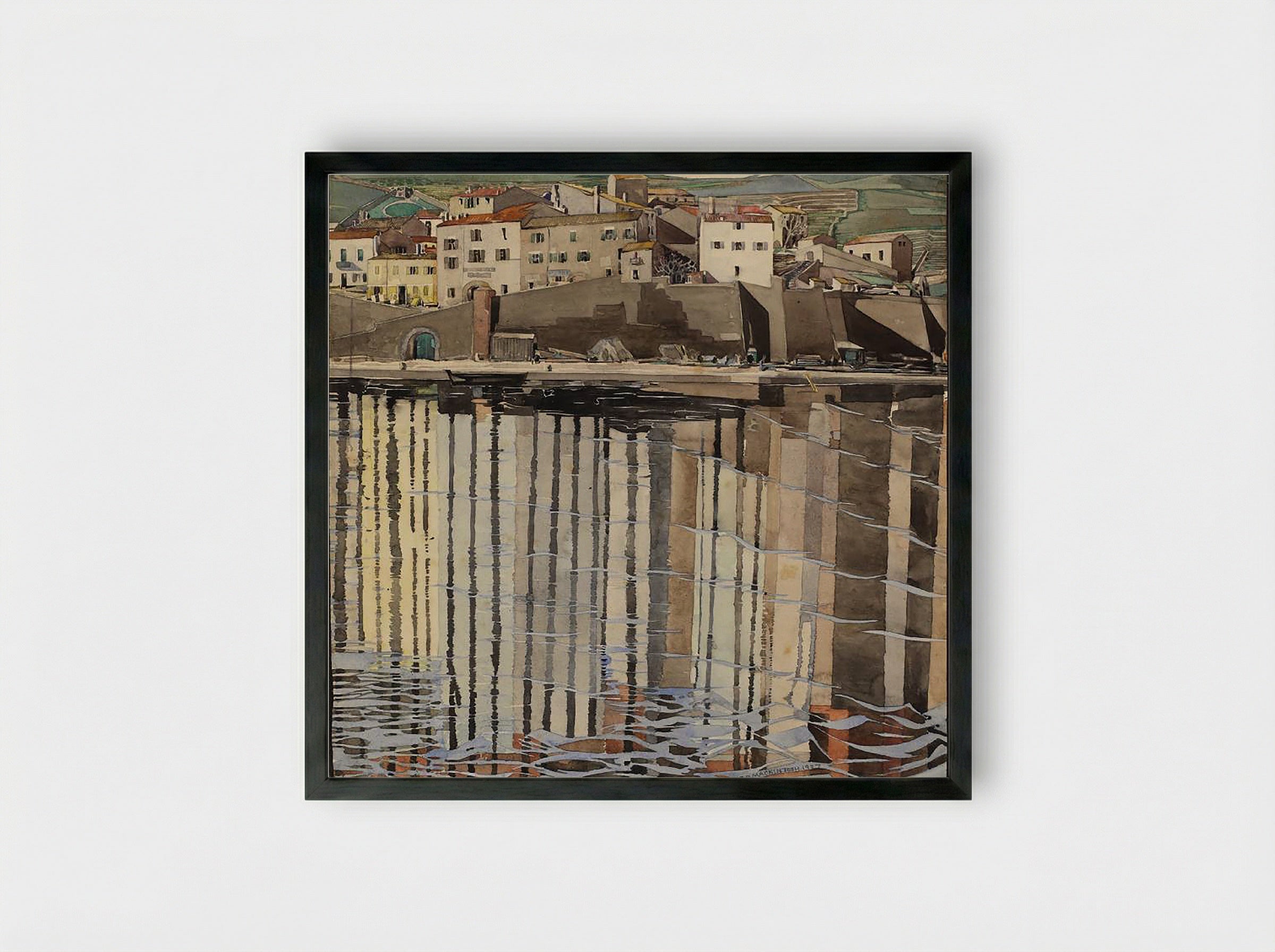 La Rue du Soleil, Port Vendres - Charles Robert Mackintosh - Framed Print Black