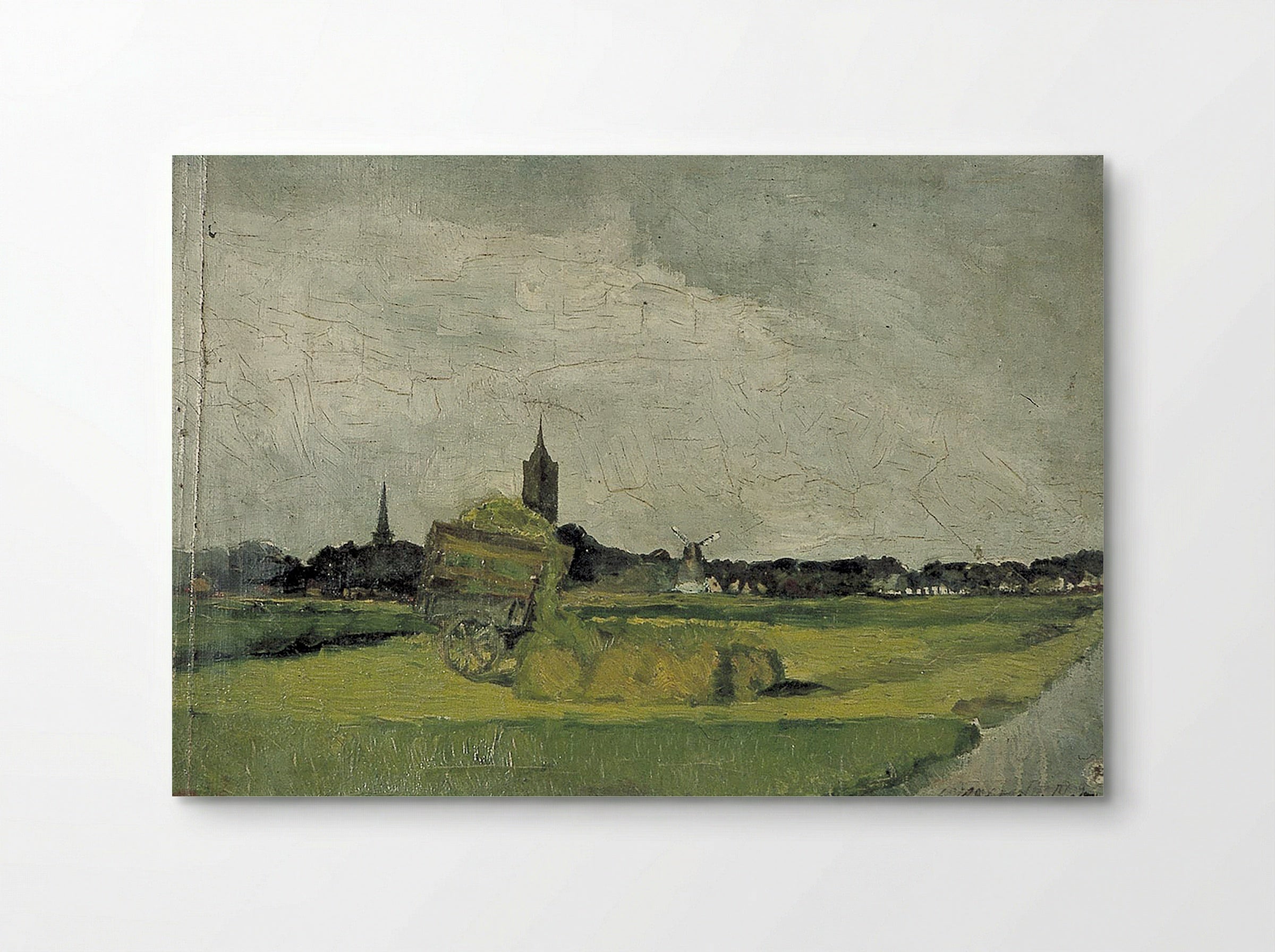 Landscape with Hay Cart, Church Towers and Windmill - Theo van Doesburg - Poster