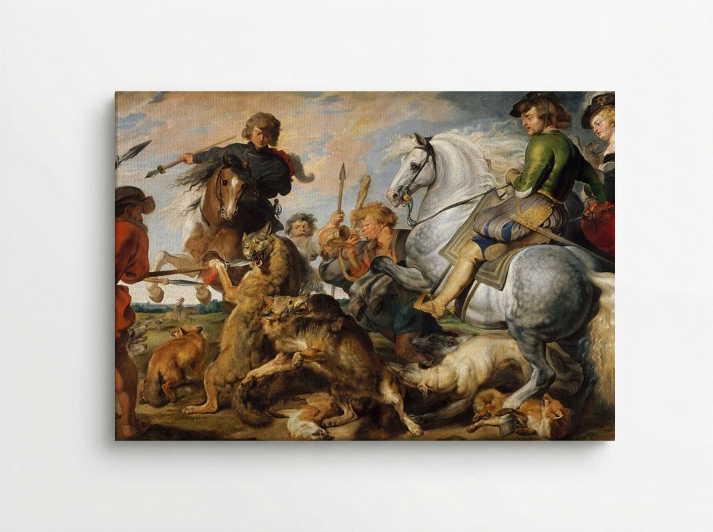 Wolf and Fox Hunt - Peter Paul Rubens - Canvas
