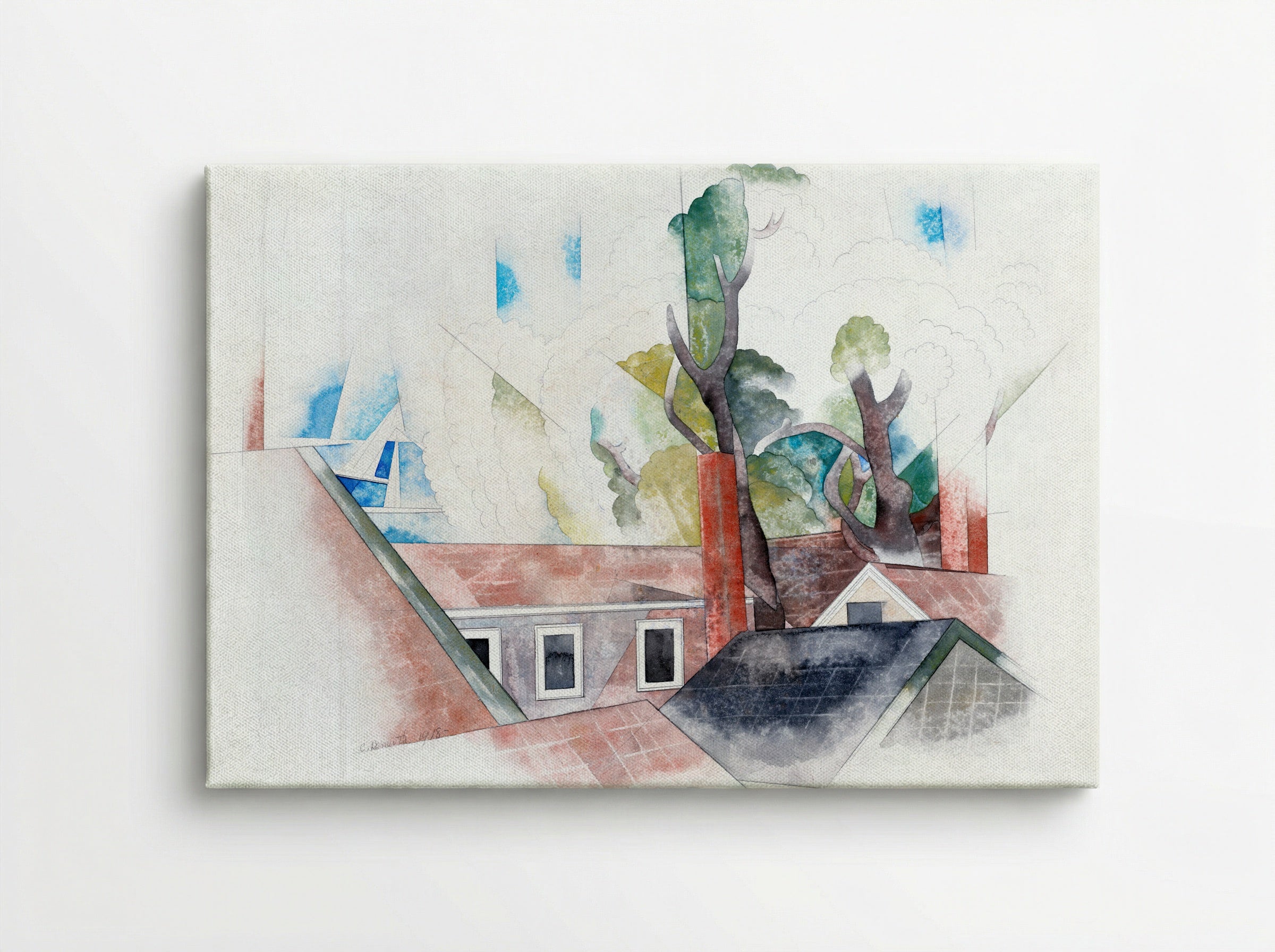 Rooftops and Trees - Charles Demuth - Canvas