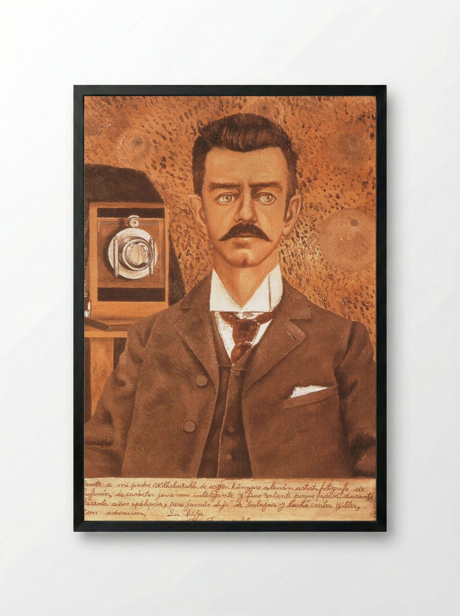 Portrait of My Father, Wilhelm Kahlo - Frida Kahlo - Framed Print Black
