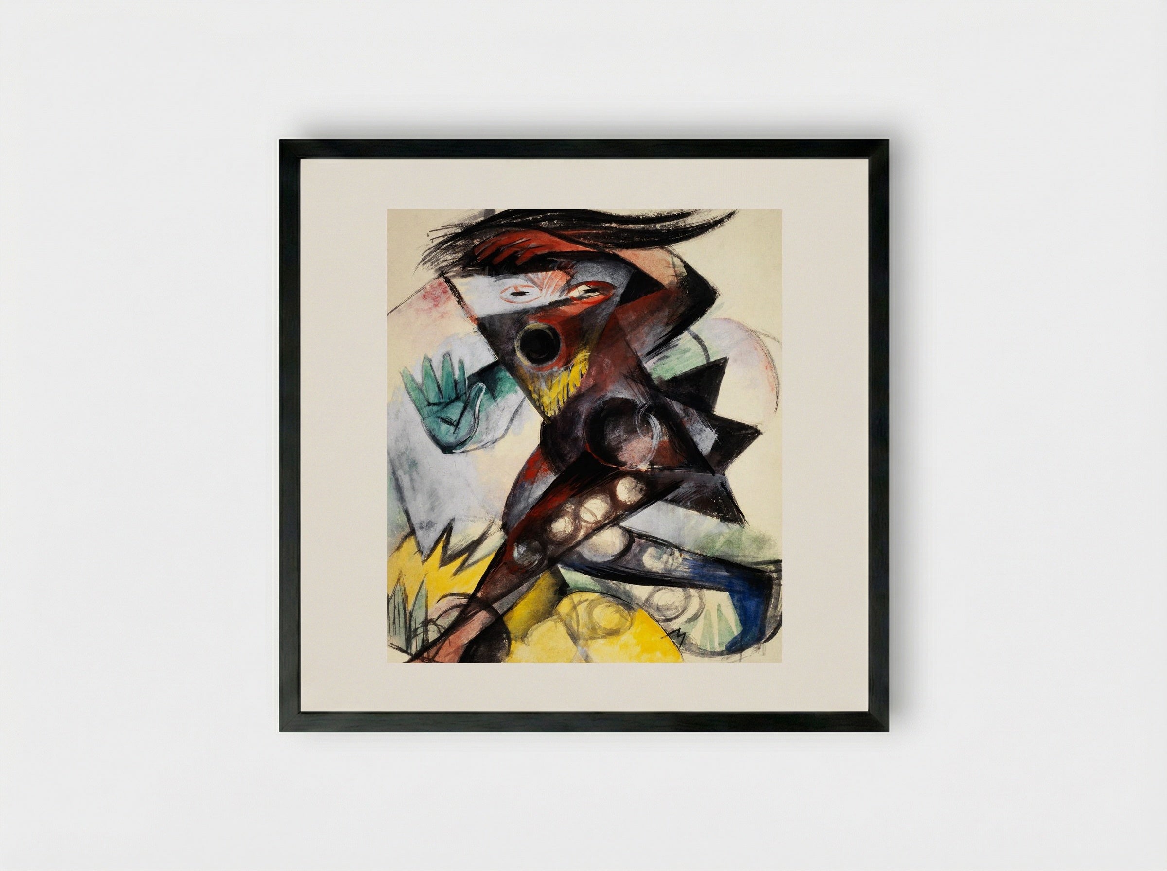 Caliban, Figurine for 'The Tempest' - Franz Marc - Framed Print Black