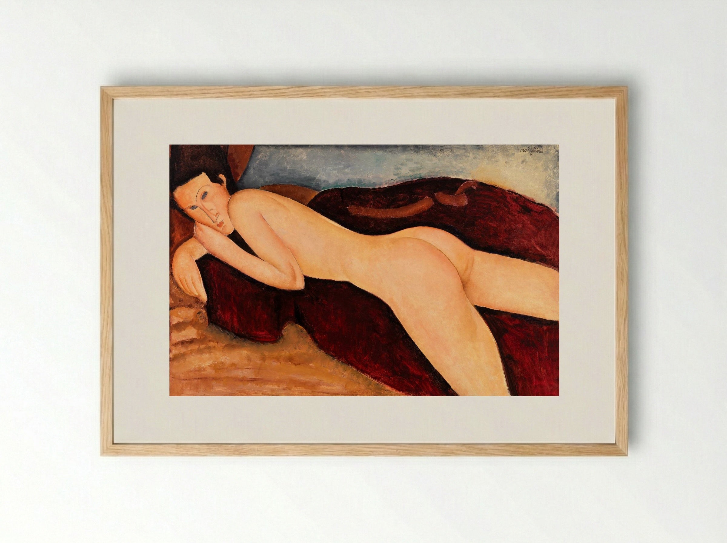 Reclining Nude from the Back - Amedeo Modigliani - Framed Print Wood