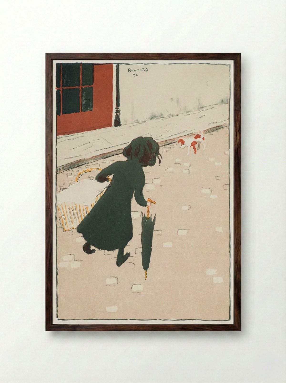 The Little Laundress - Pierre Bonnard - Framed Print Dark Wood