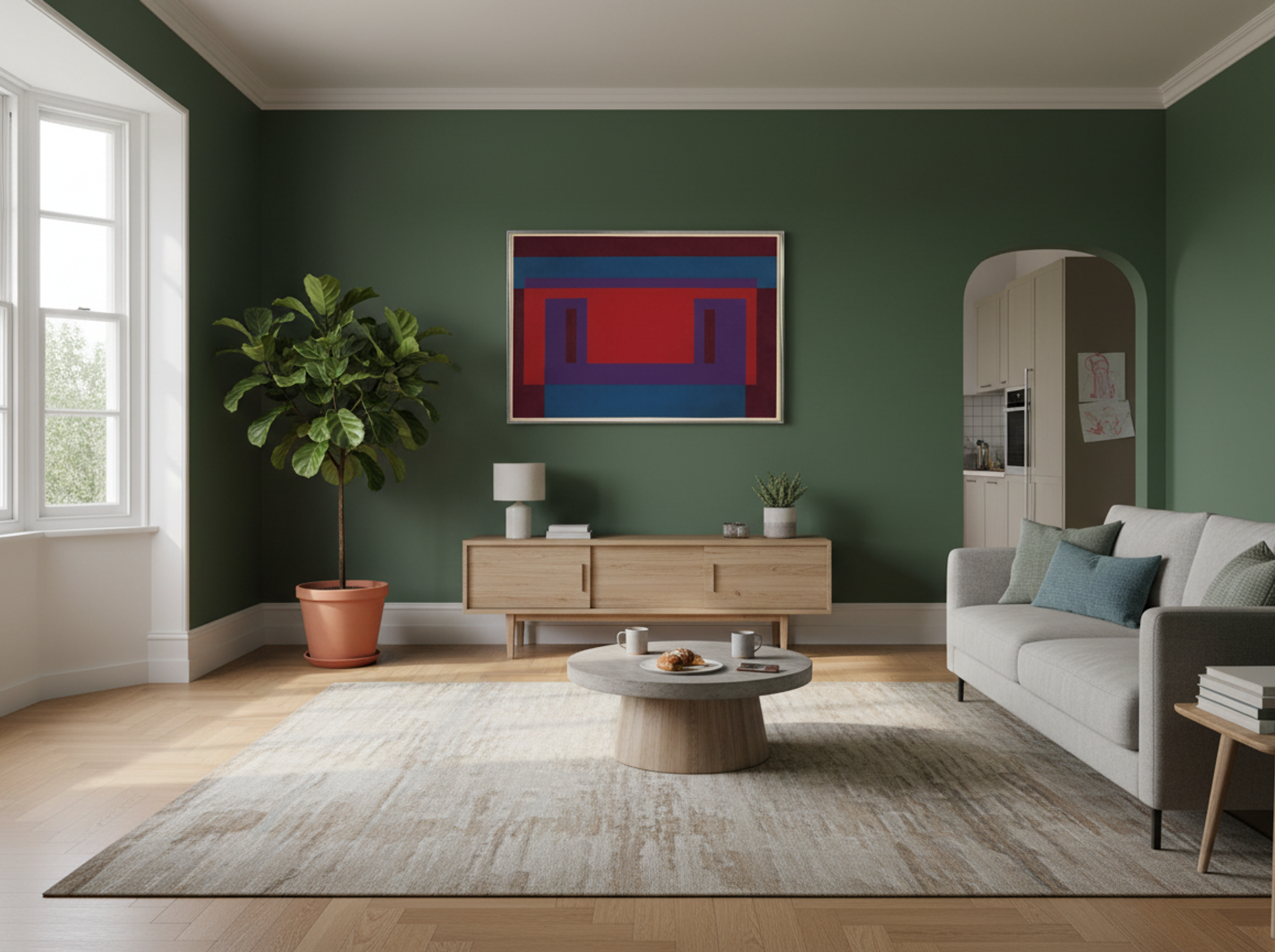 Homage to the Square: Red Wall - Josef Albers - Lifestyle