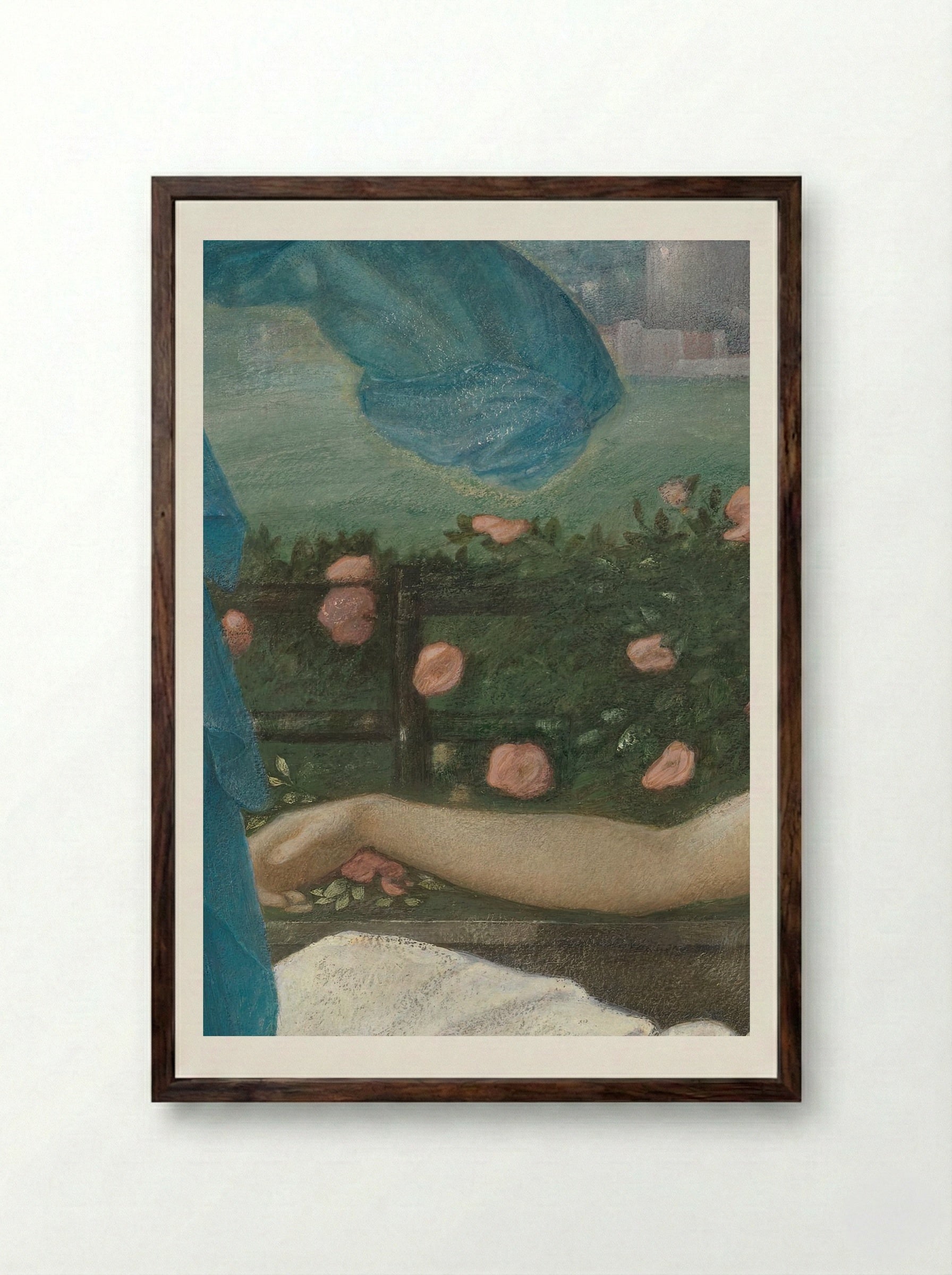 Cupid and Psyche - Edward Burne-Jones - Framed Print Dark Wood