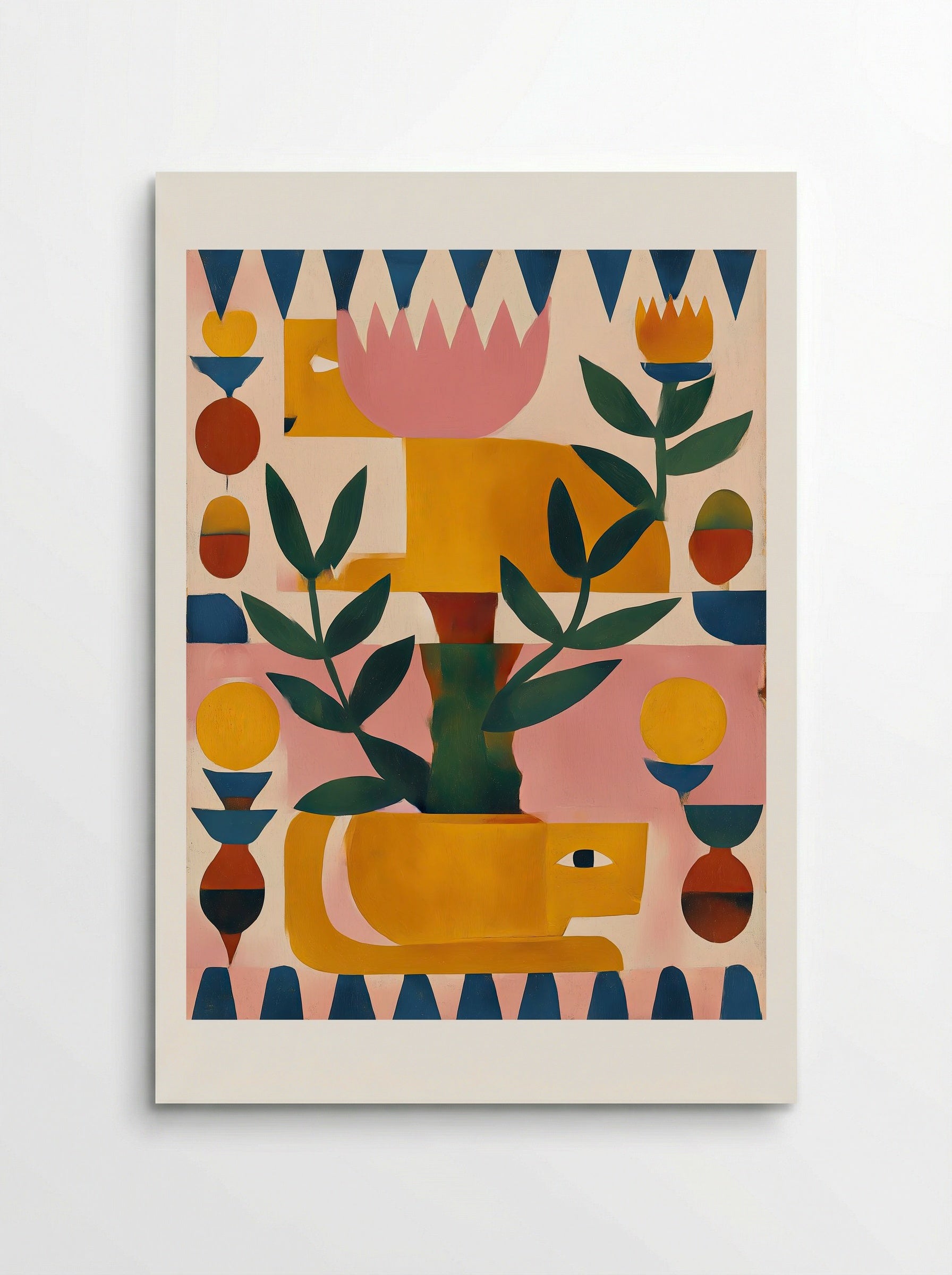 Playful Jungle Totem Abstract Animal Art Print - Poster