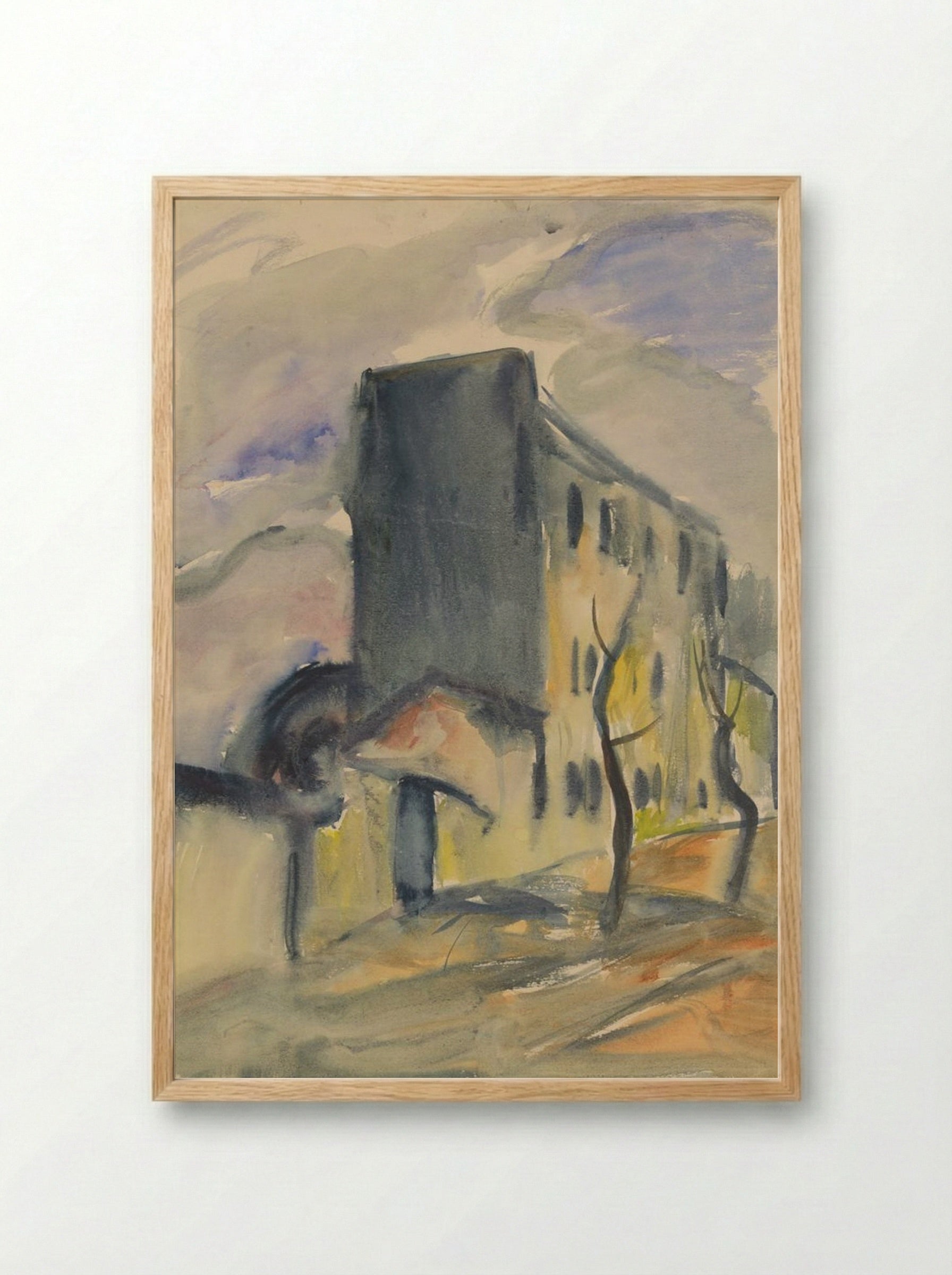 Lonely Blue House - Zolo Palugyay - Framed Print Wood
